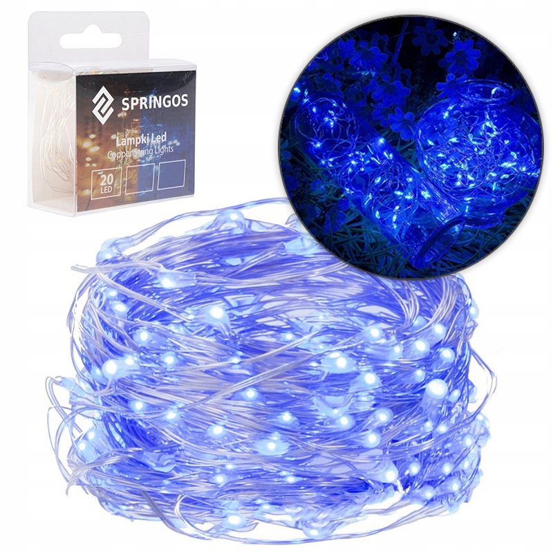 

Lampki choinkowe druciki 20LED 2,2m niebieskie