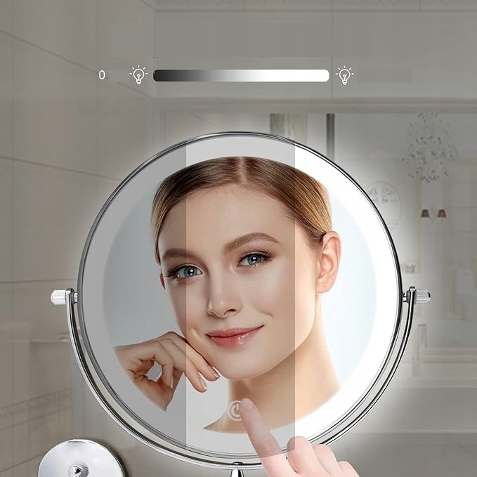 LUSTERKO KOSMETYCZNE LED DO MAKIJAŻU POWIĘKSZAJĄCE - OŚWIETLANE OBROTOWE Marka inna marka