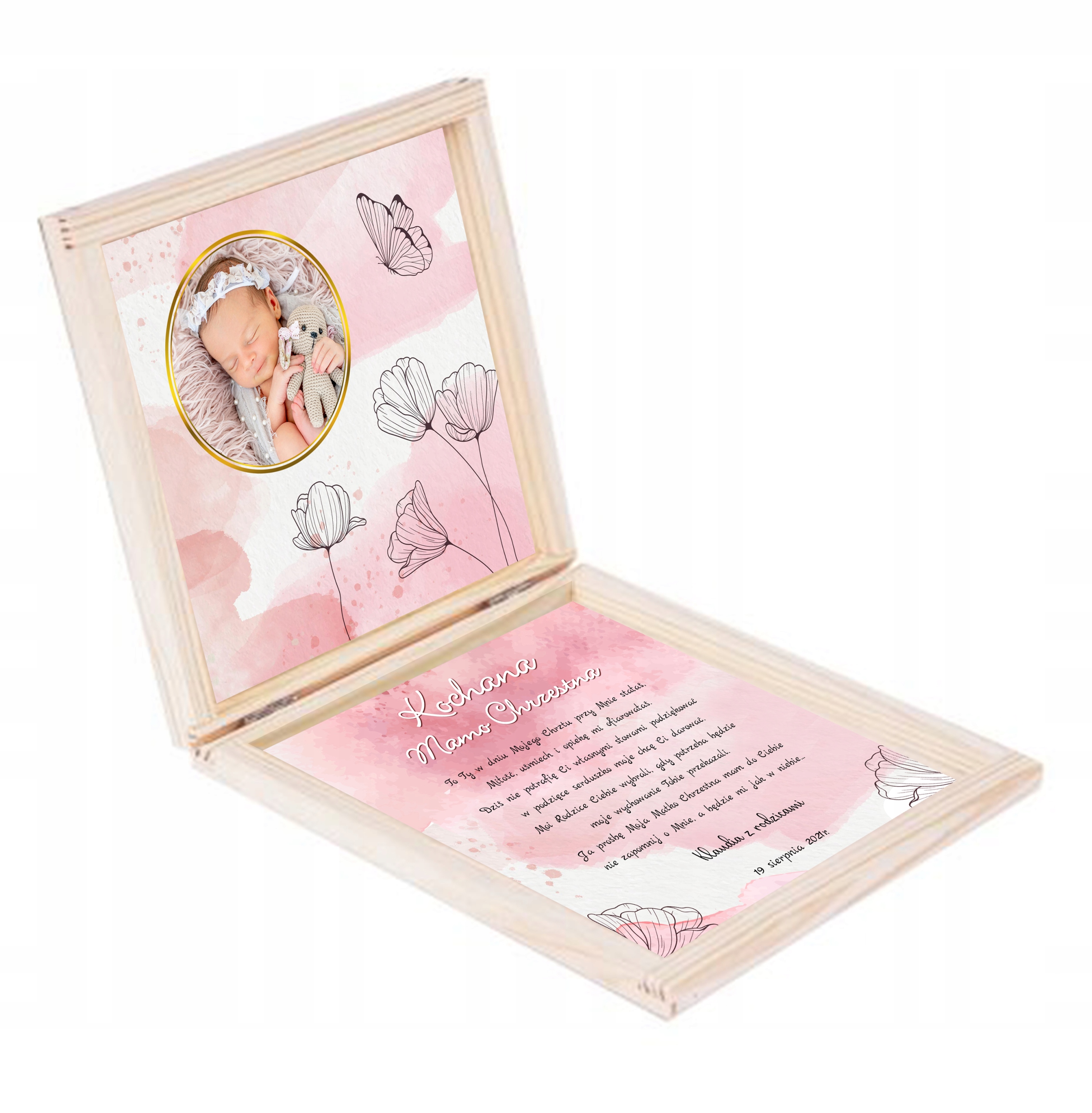Podziękowanie Dla Chrzestnych Ze Zdjęciem dziecka