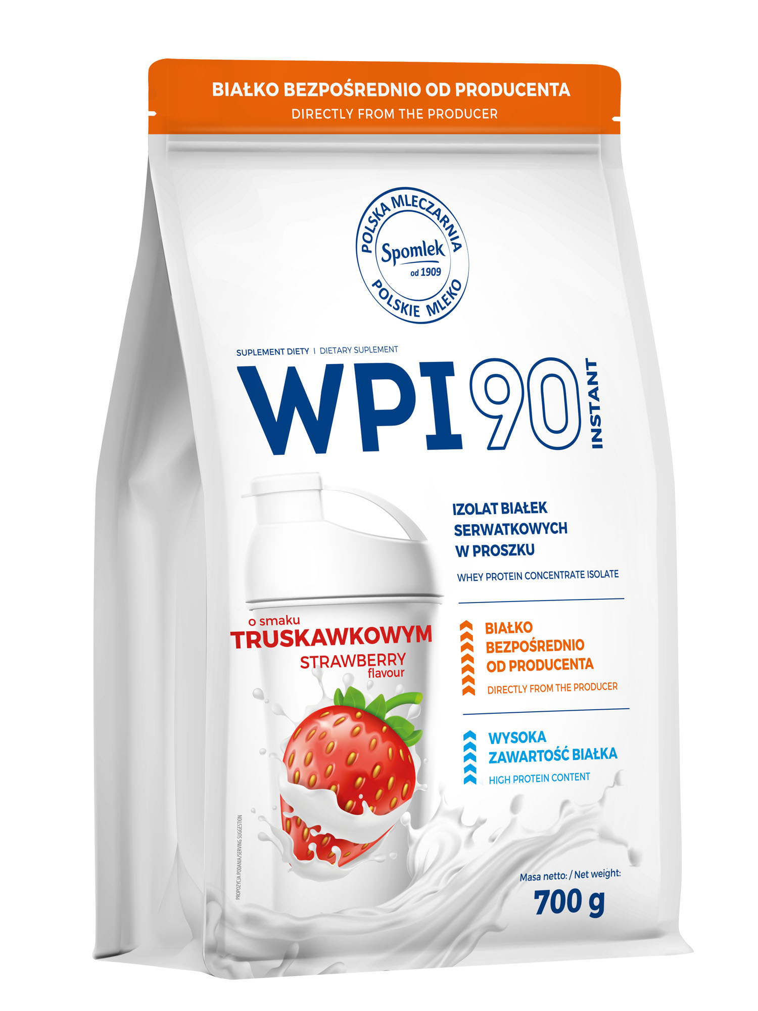 Protein proteinový izolát Wpi Spomlek prášek 700 g jahodová příchuť