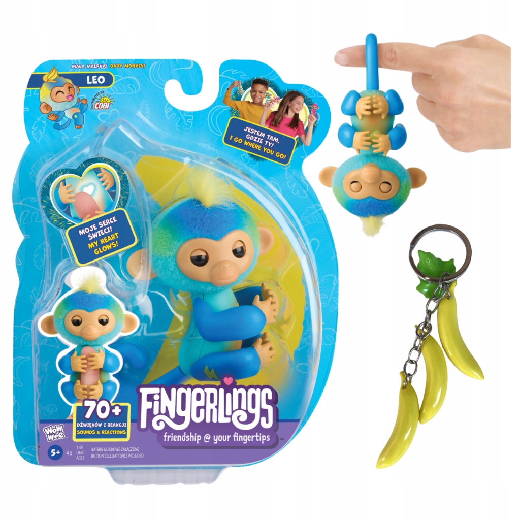 FINGERLINGS INTERAKTYWNA MAŁPKA Maskotka Zabawka na palec ORYGINAŁ LEO
