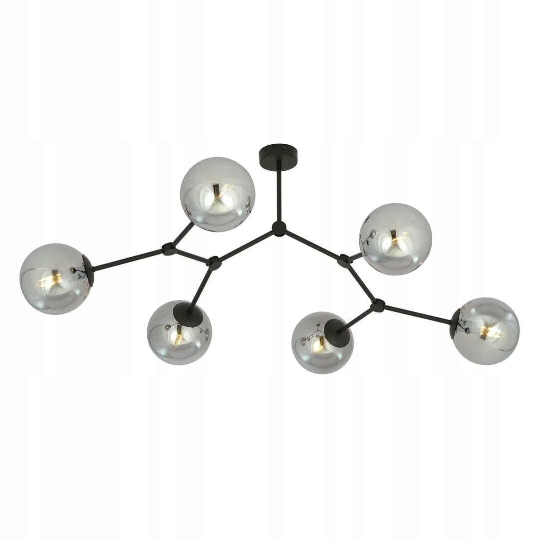 Stropná lampa Emibig 6xE14 40W Space Black/grafit