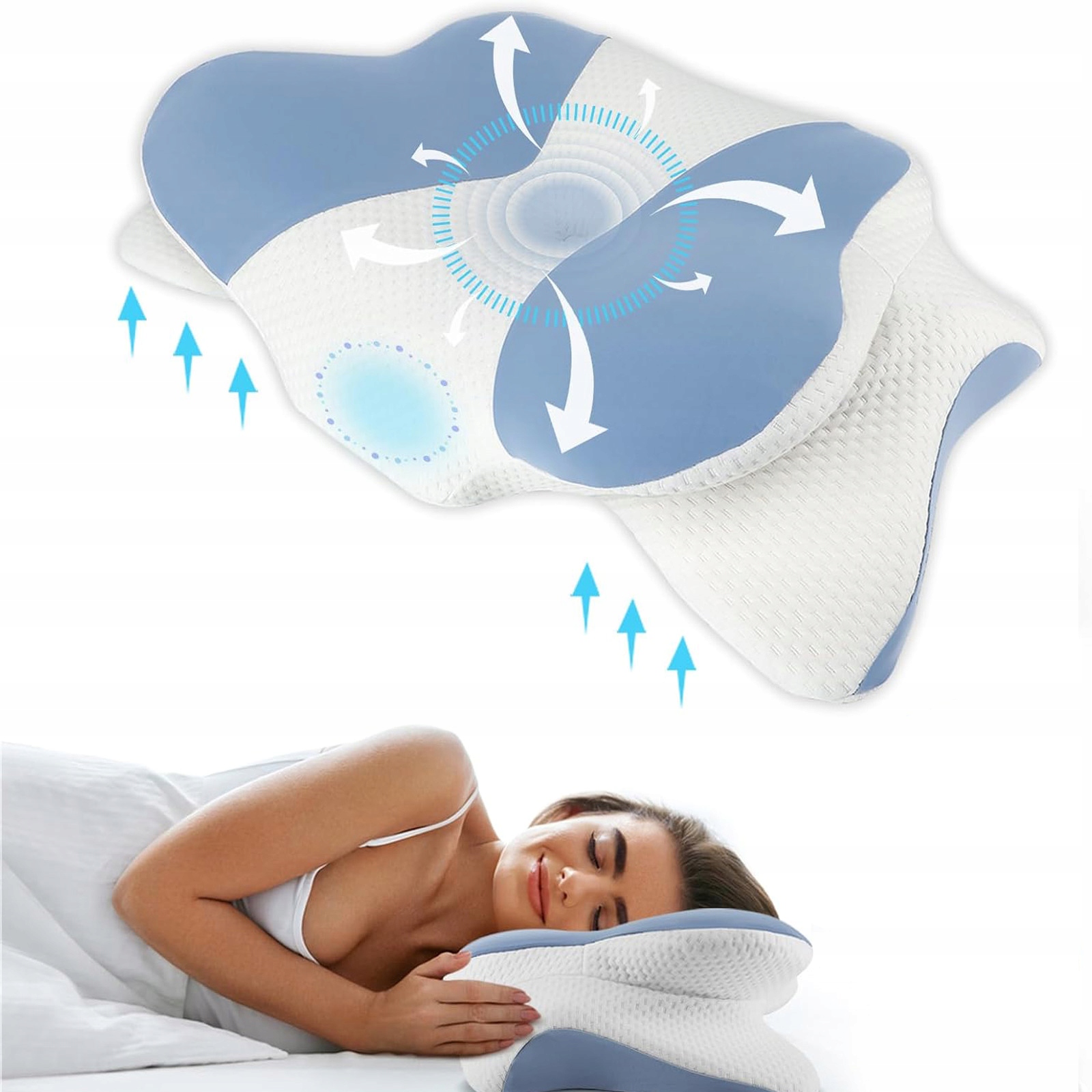Poduszka Memory Pianka Ortopedyczna Zdejmowana Poszewka Odpoczynek Szyi