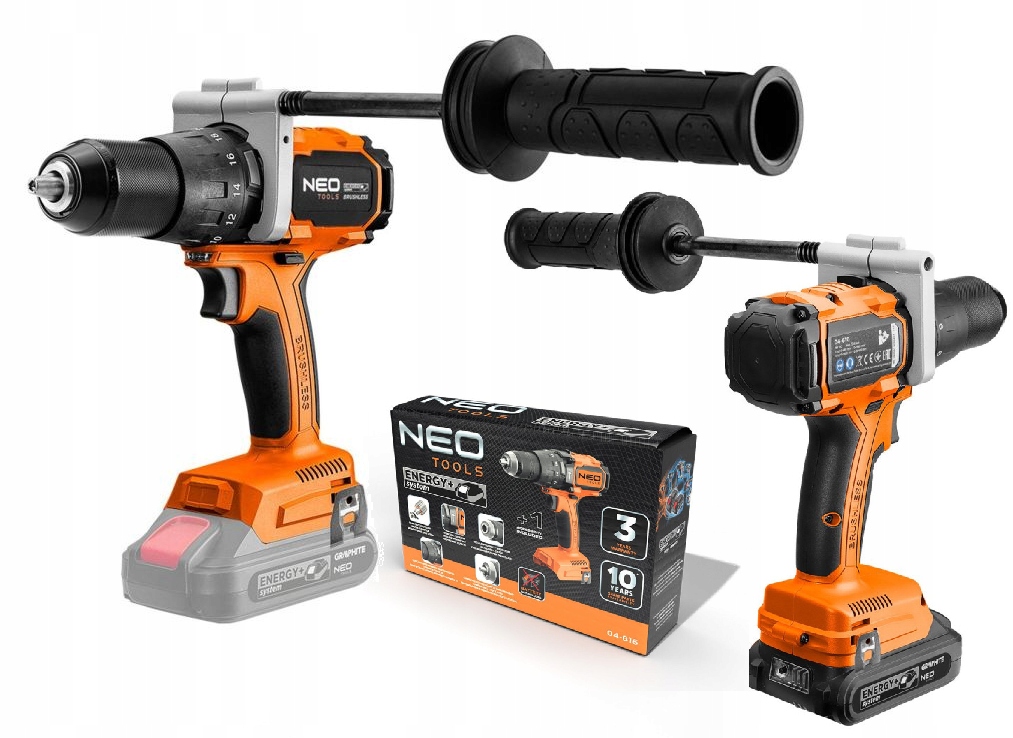 Neo Aku Vrtačka s příklepem 100 Nm Energy+ Solo