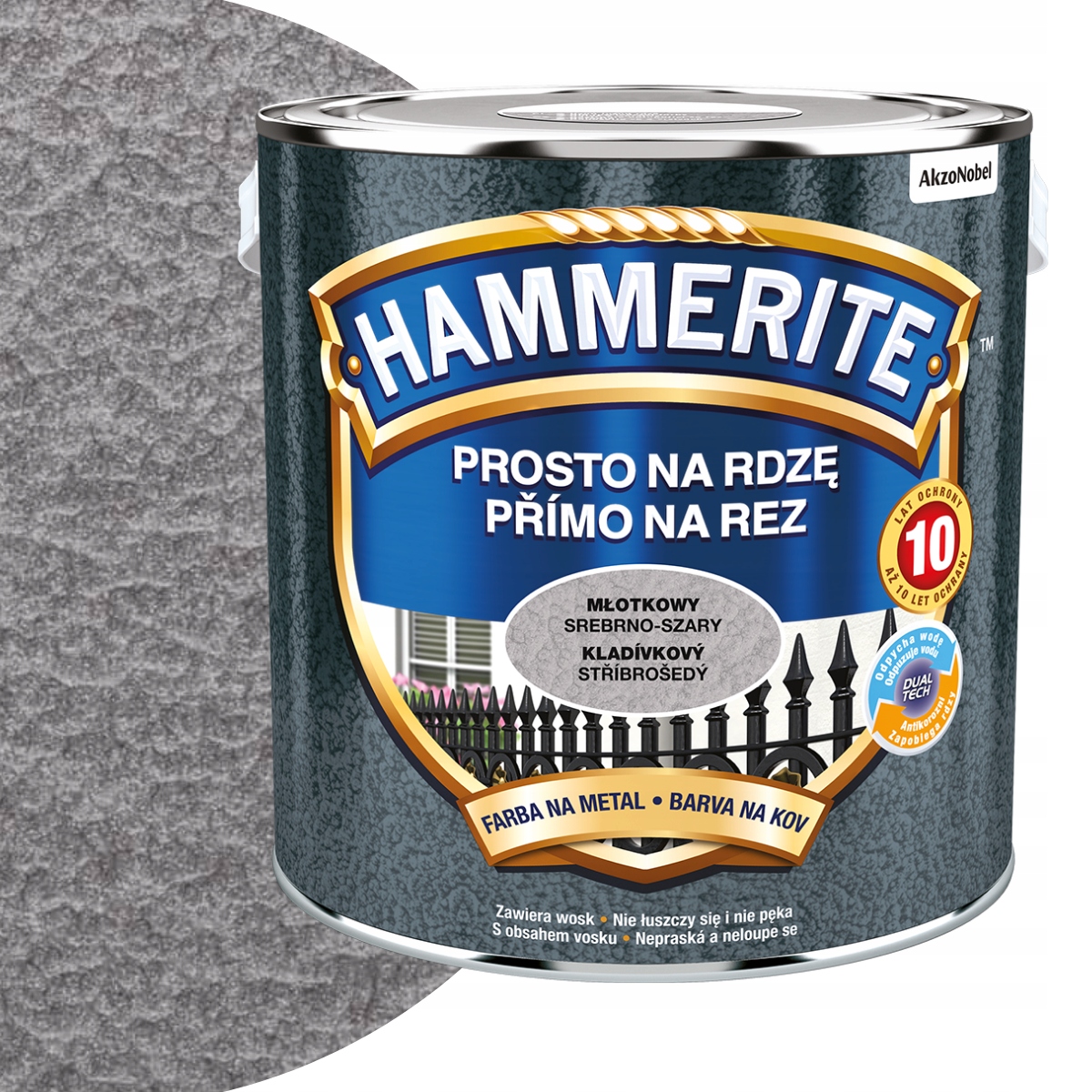 Hammerite Prosto Na Rdzę 2,5L Srebrno Szary Młotkowy