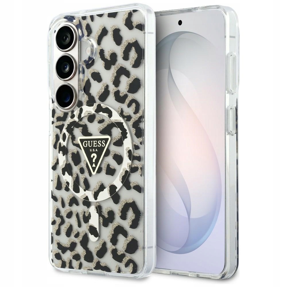 Pouzdro Pro Samsung Galaxy S26 Guess IML Leopard Print Triangle Magsafe