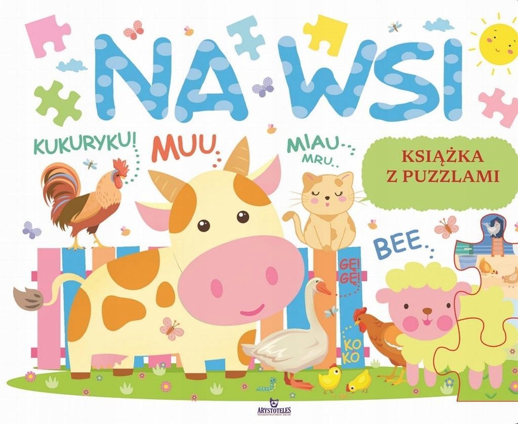 KSIĄŻKA EDUKACYJNA Z PUZZLAMI. NA WSI