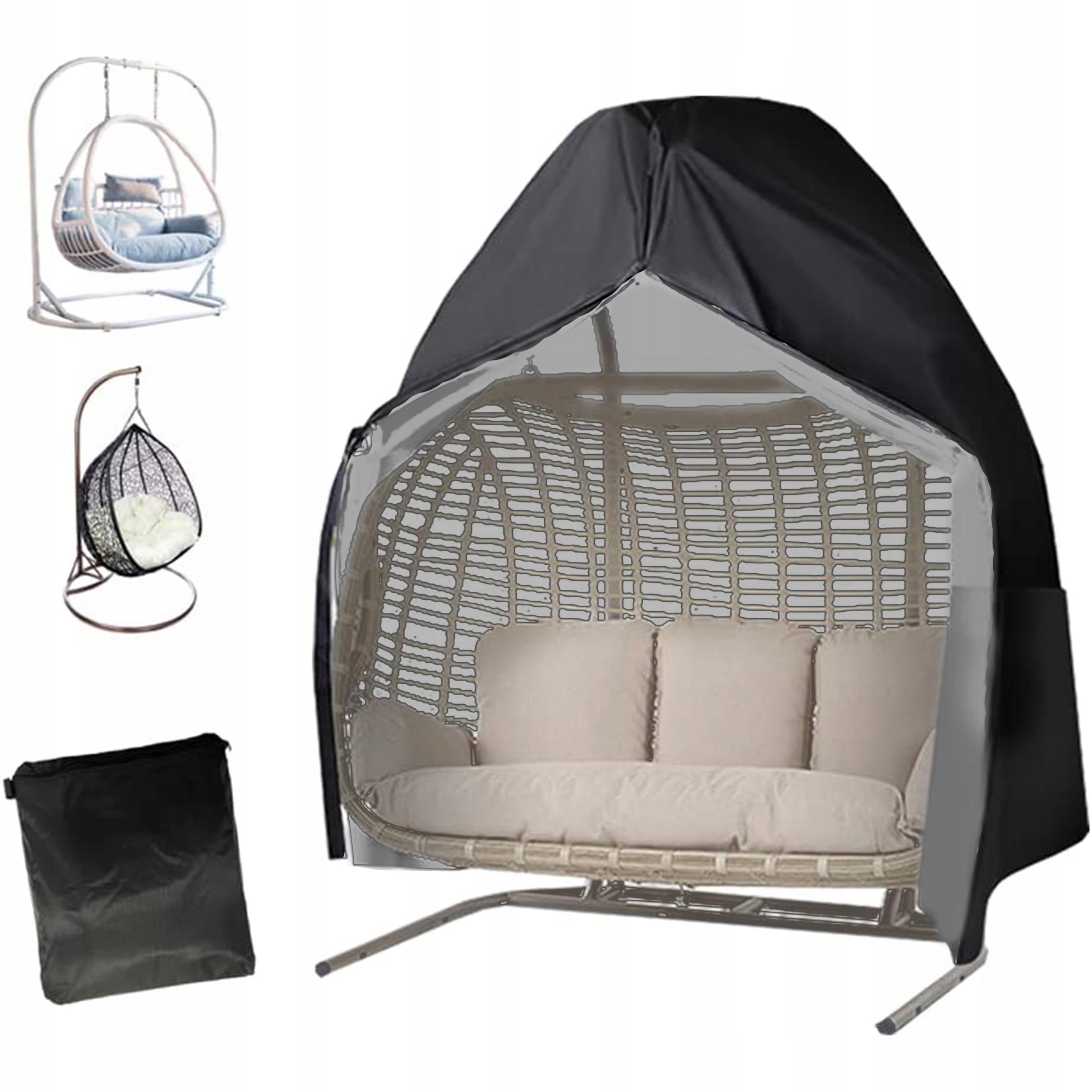 Uniwersalny Pokrowiec na kosz fotel wiszący kokon Huśtawka Ogrodowa Etui