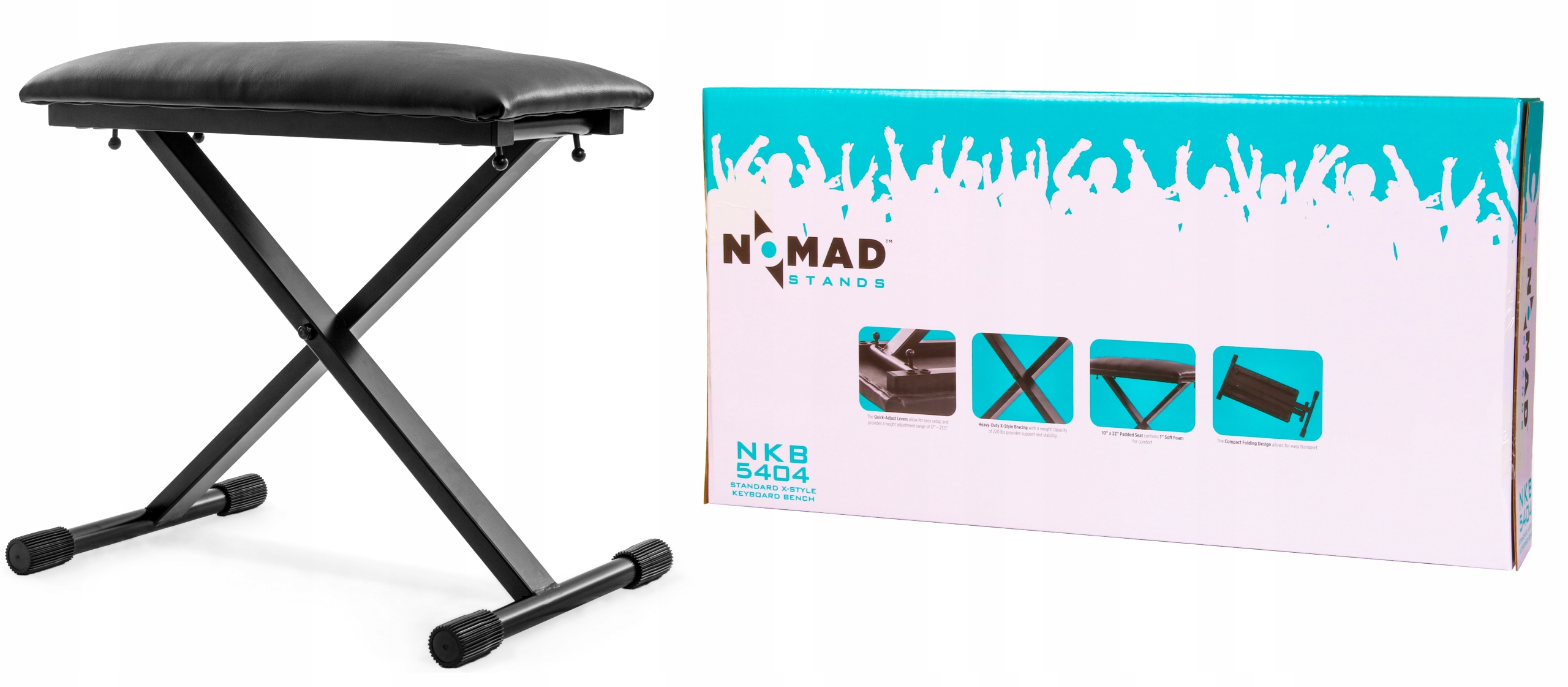 NOMAD NKB-5404 ŁAWA DO KEYBOARDU , PIANINA - DĘBICA EAN (GTIN) 5904329861272