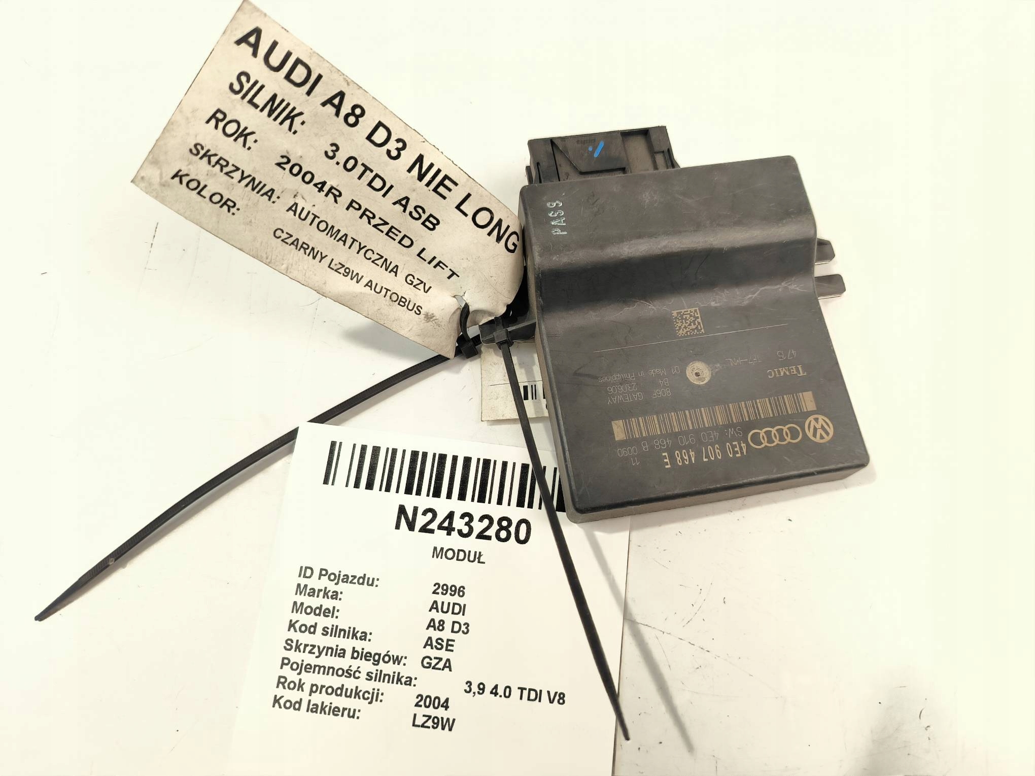 modul GATEWAY 4E0907468E AUDI A8 D3