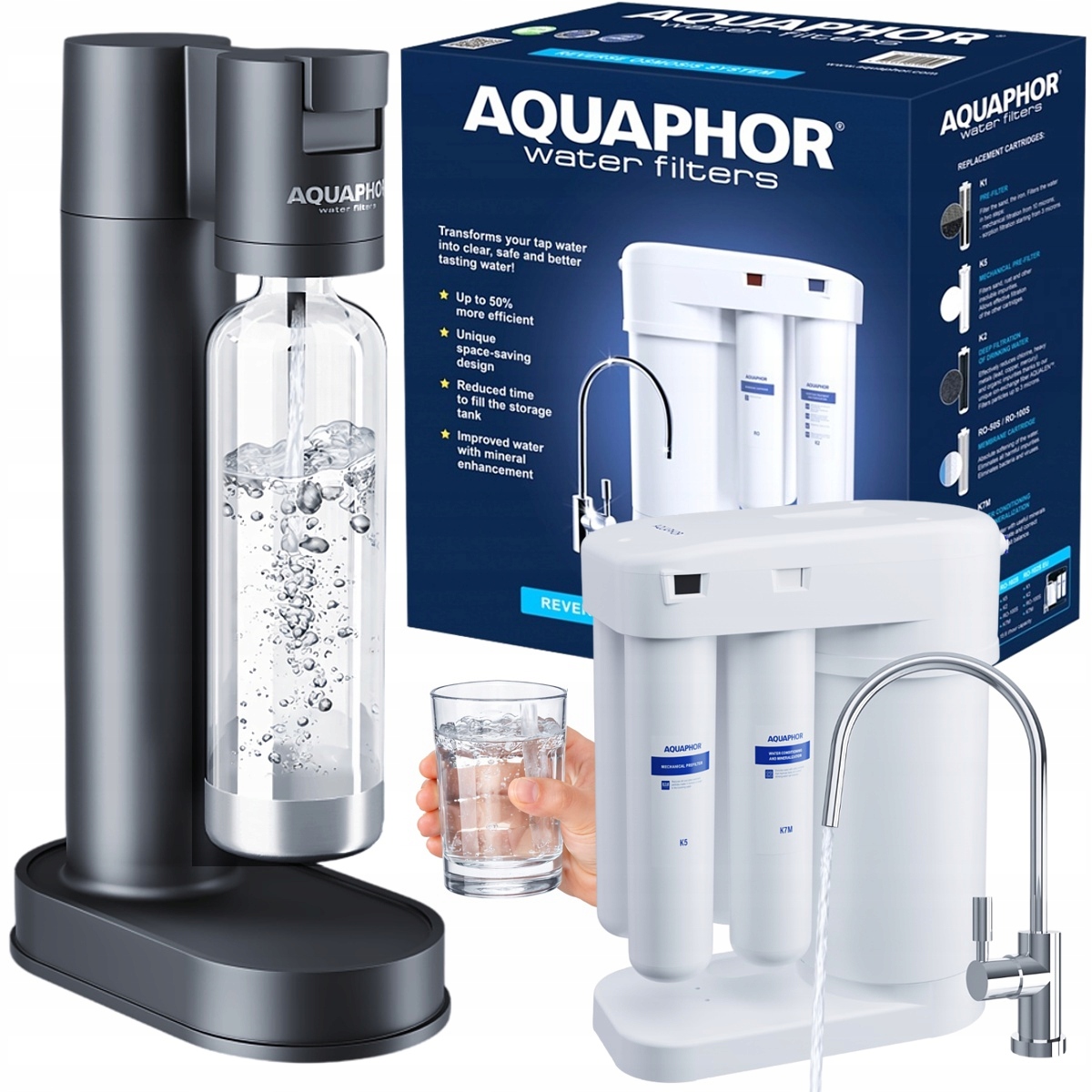 Filtr odwróconej osmozy Aquaphor Morion RO-101S Saturator Pearl