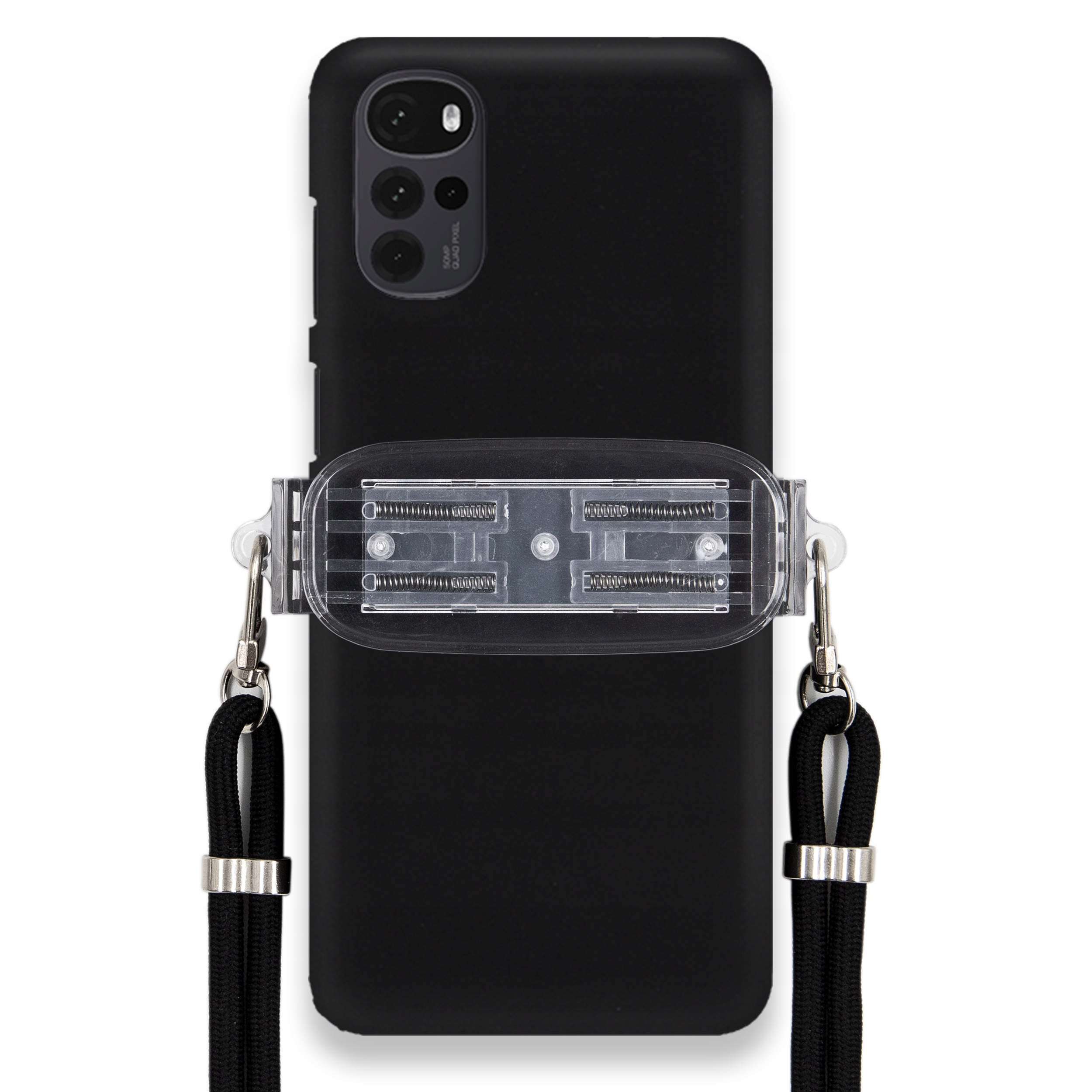 Puzdro Na Motorola G22 4G Mat Čierne Puzdro Univerzálny Držiak Čierna Šnúrka