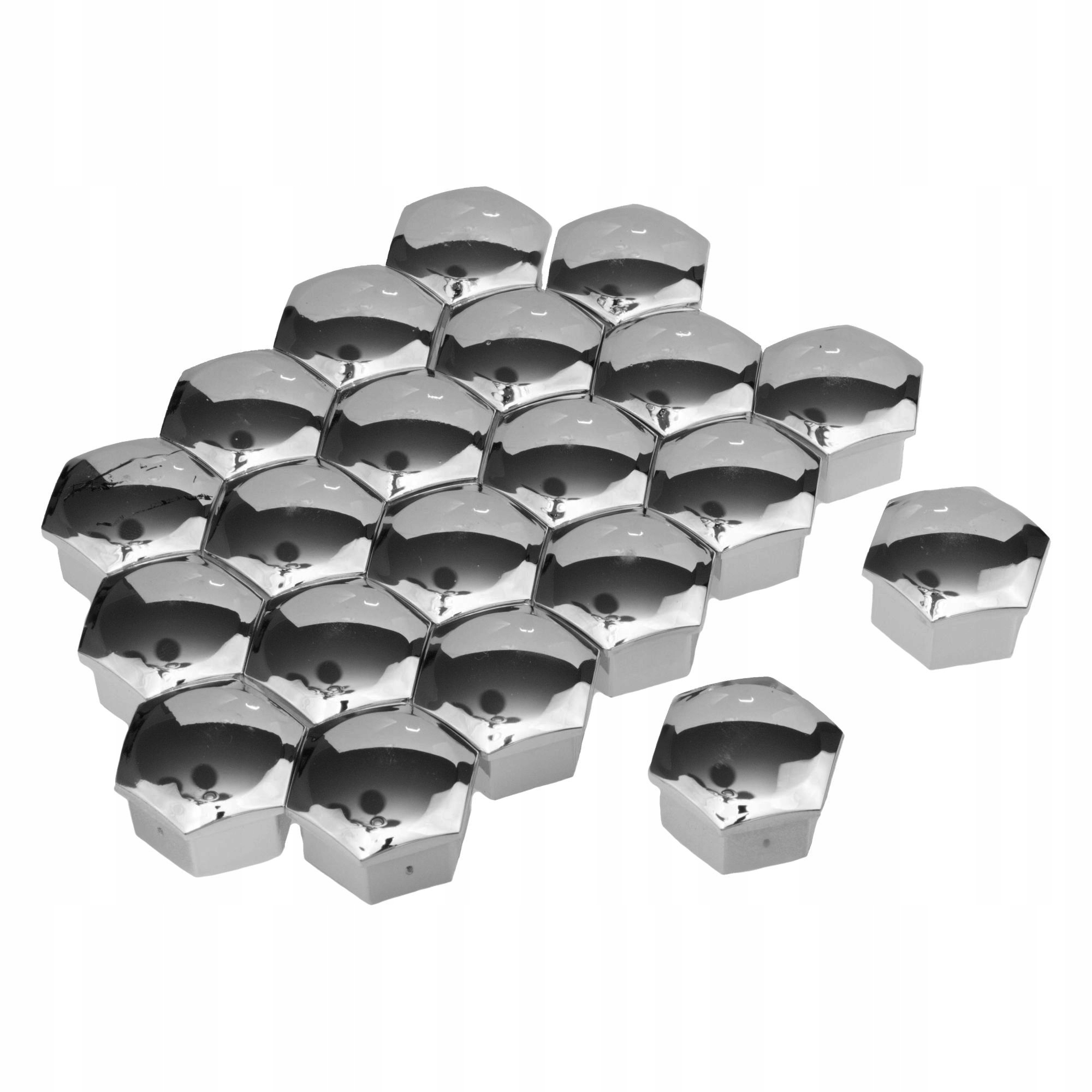 Nasadki na śruby srebrne chrom 17mm Gwint inny