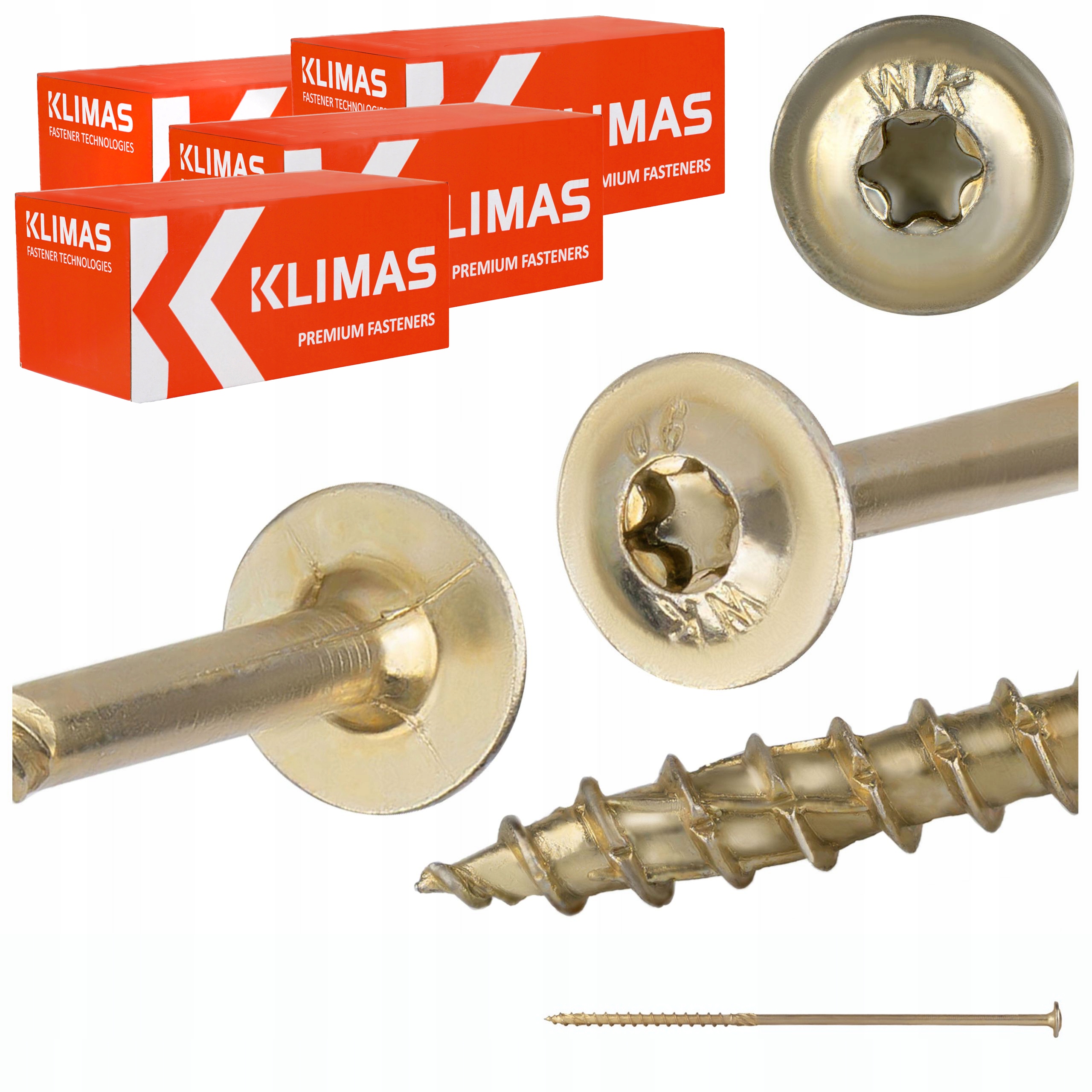 Tesárske skrutky Torx 6x200 mm 400 ks tanierové na drevo Klimas Wkcp