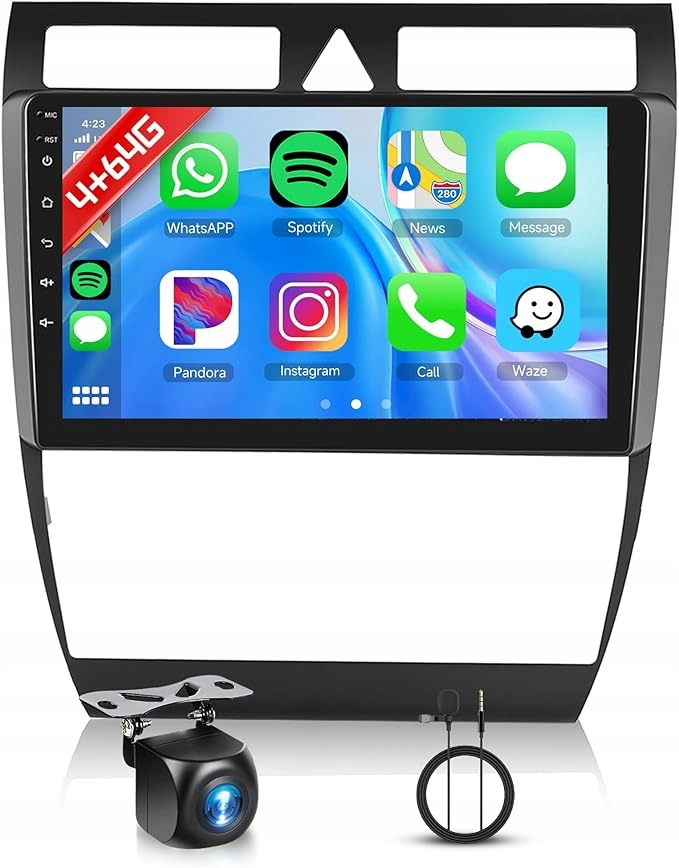 Android rádio 9“ Audi A6 C5 CarPlay Gps 4+64GB couvací kamera