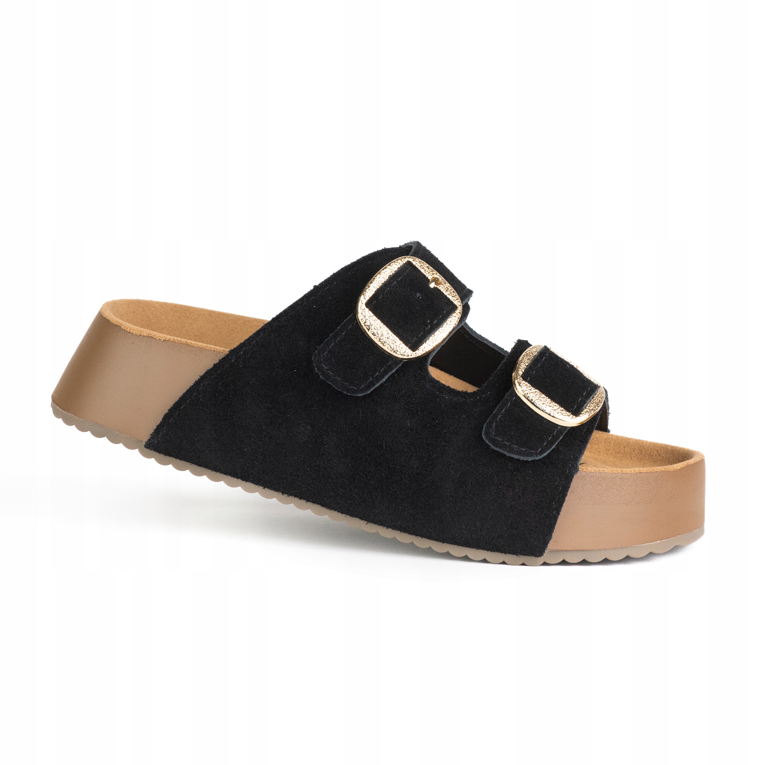 Nazouváky Goodin SW-2661 kůže semišová spona platforma černá 41