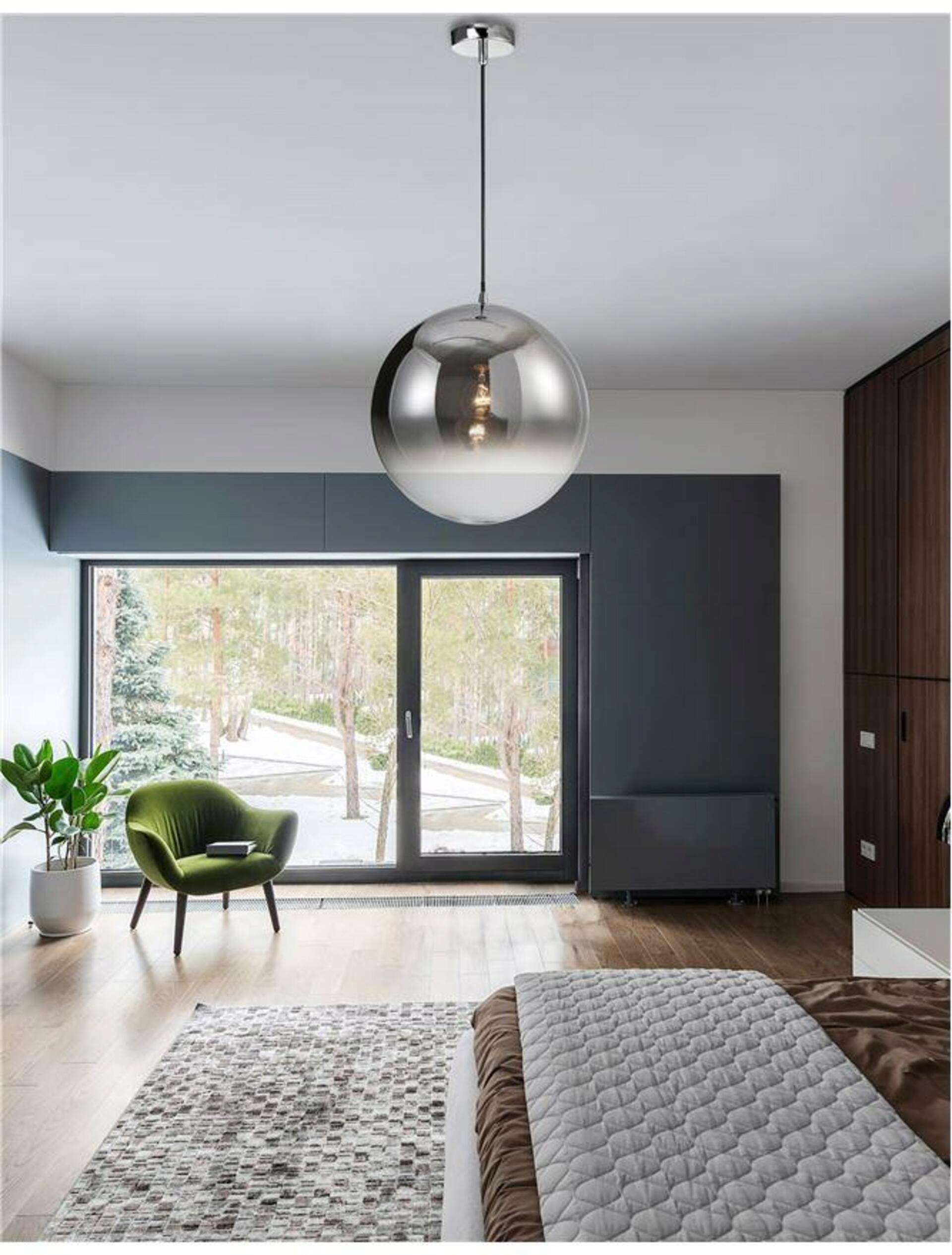 Nova Luce závesné svietidlo Lazione dymové sklo s prechodom chrómovaný hlín