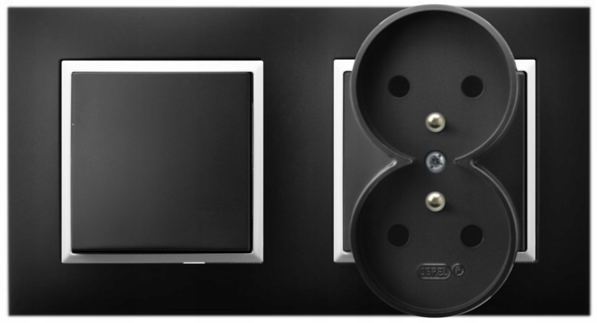 

Gniazdo Z Włącznikiem Do Sypialni Czarny Biały