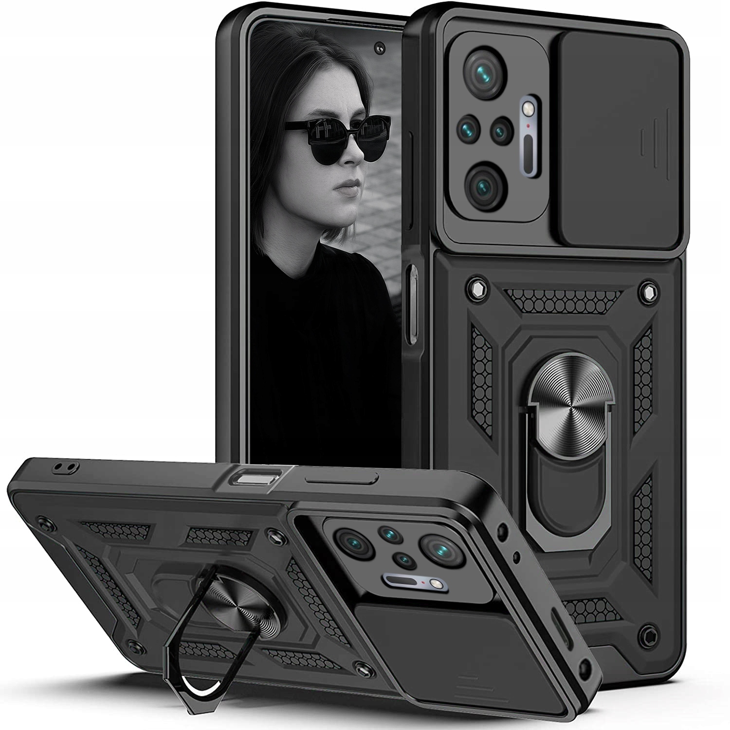 

Etui Pancerne Slide Szkło do Redmi Note 10 Pro