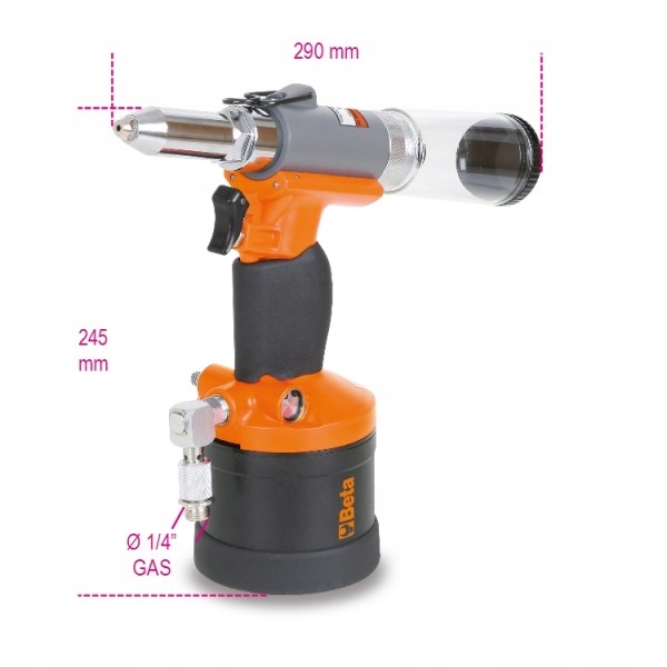 ПНЕВМАТИЧЕСКИЙ КЛЕПАЛЬЩИК С АВТОМАТИЧЕСКИМ РОТОРИНГОМ 4.8 ММ