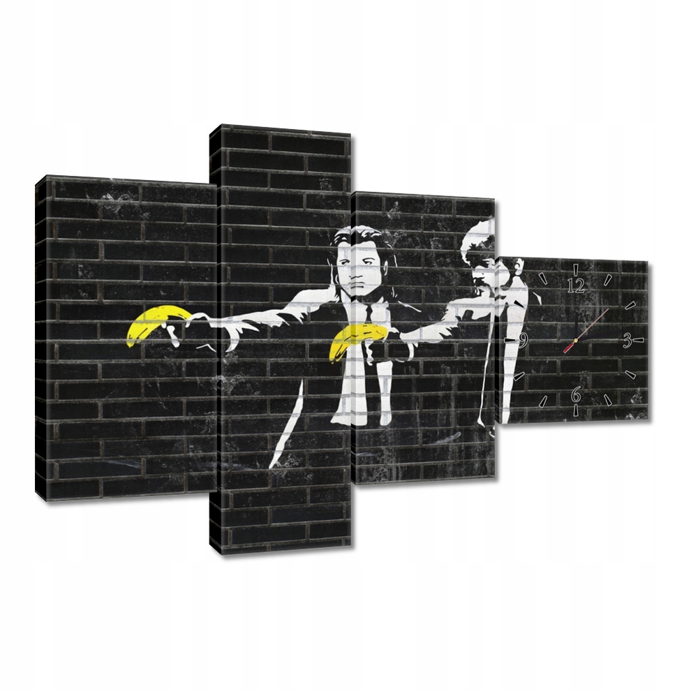 Nástěnné hodiny 100x70 Banksy Banana Fiction