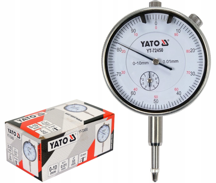 

Yato Czujnik Zegarowy Na Statyw 0-10MM 0,01mm