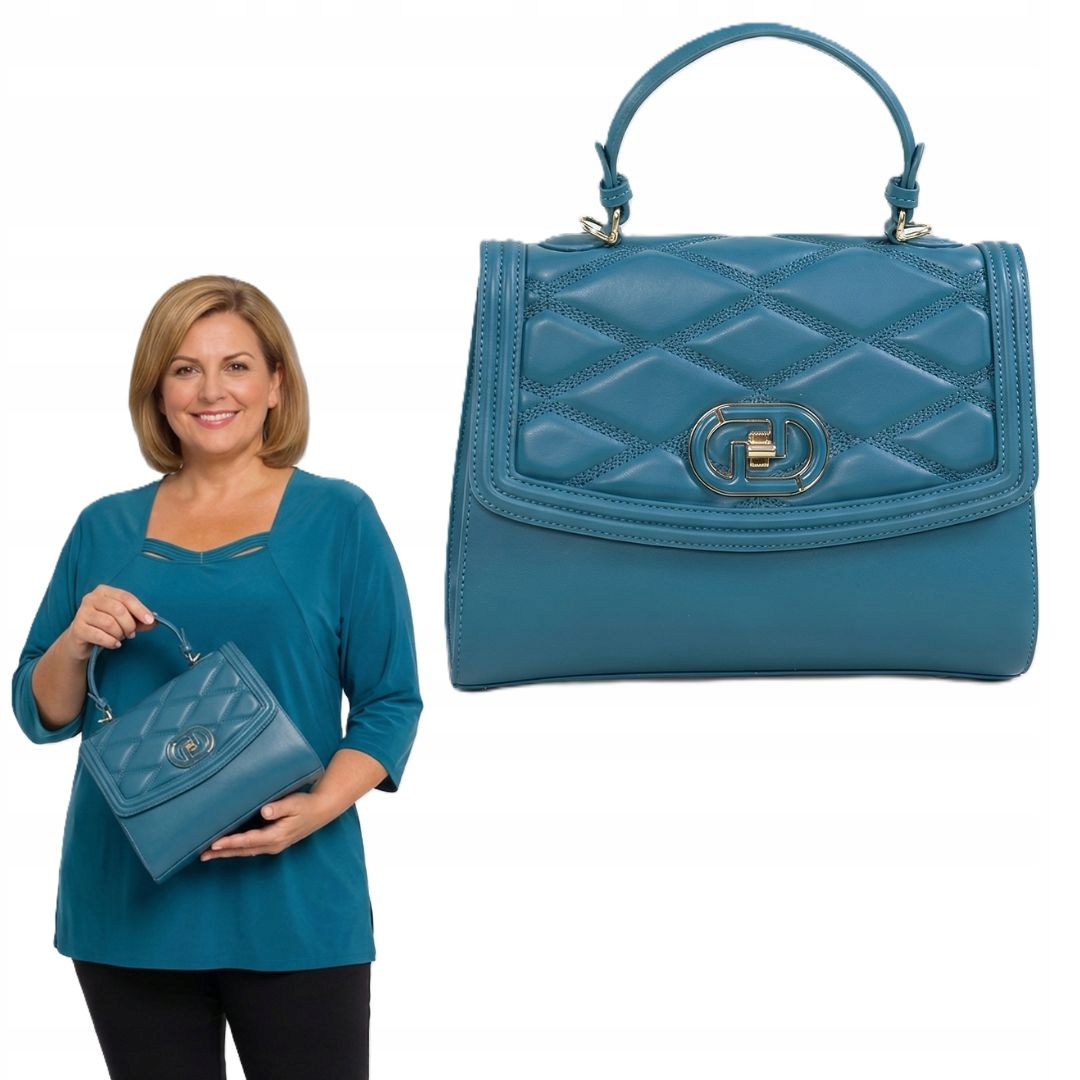 Tyrkysová lisovaná taška plus size velikost Uni.