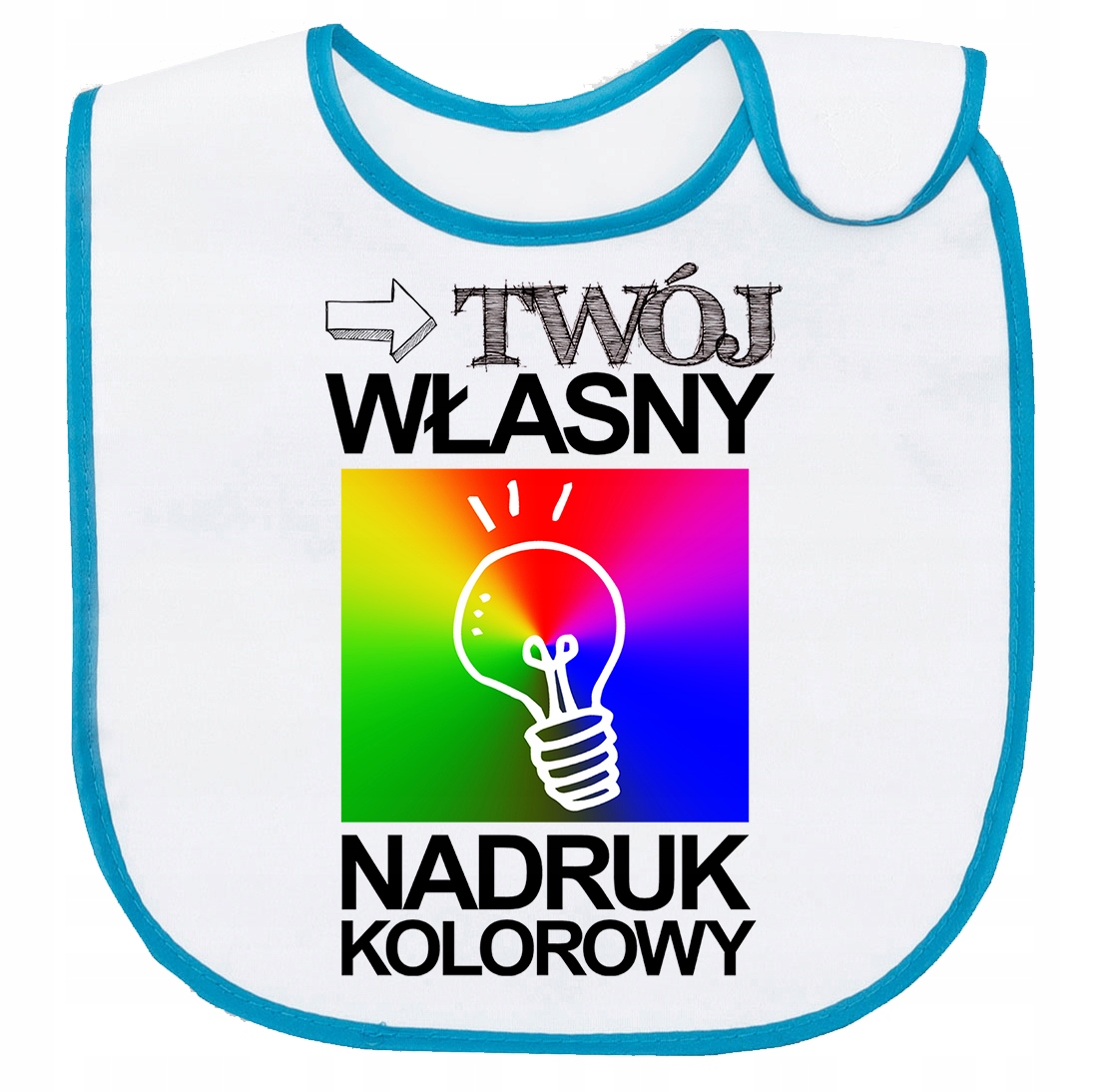 

Śliniak z własnym Nadrukiem bawełniany Niebieski
