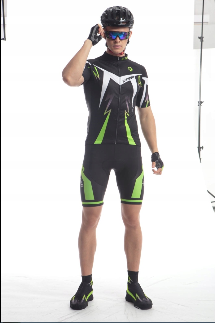 SZORTY ROWEROWE KOLARSKIE MĘSKIE Z WKŁADKĄ ŻELOWĄ Skład materiałowy 87% poliester 13% elastan