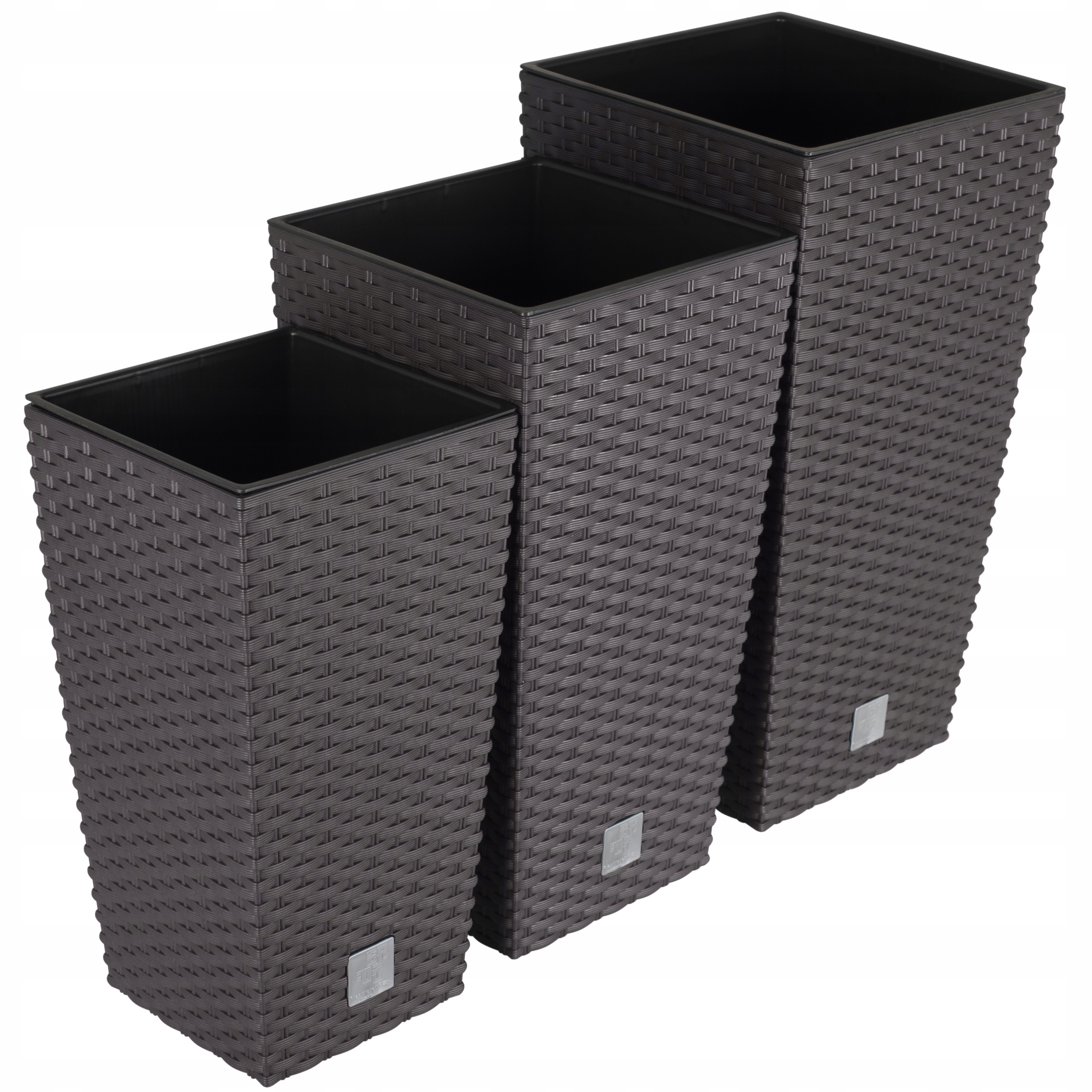

Zestaw 3x Doniczka Rattan Donica Umbra Wkład