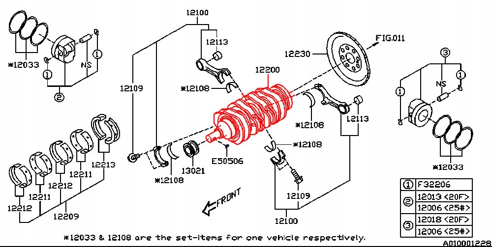 SUBARU FORESTER IMPREZA LEVORG WRX WAŁ KORBOWY FB Typ silnika Benzyna