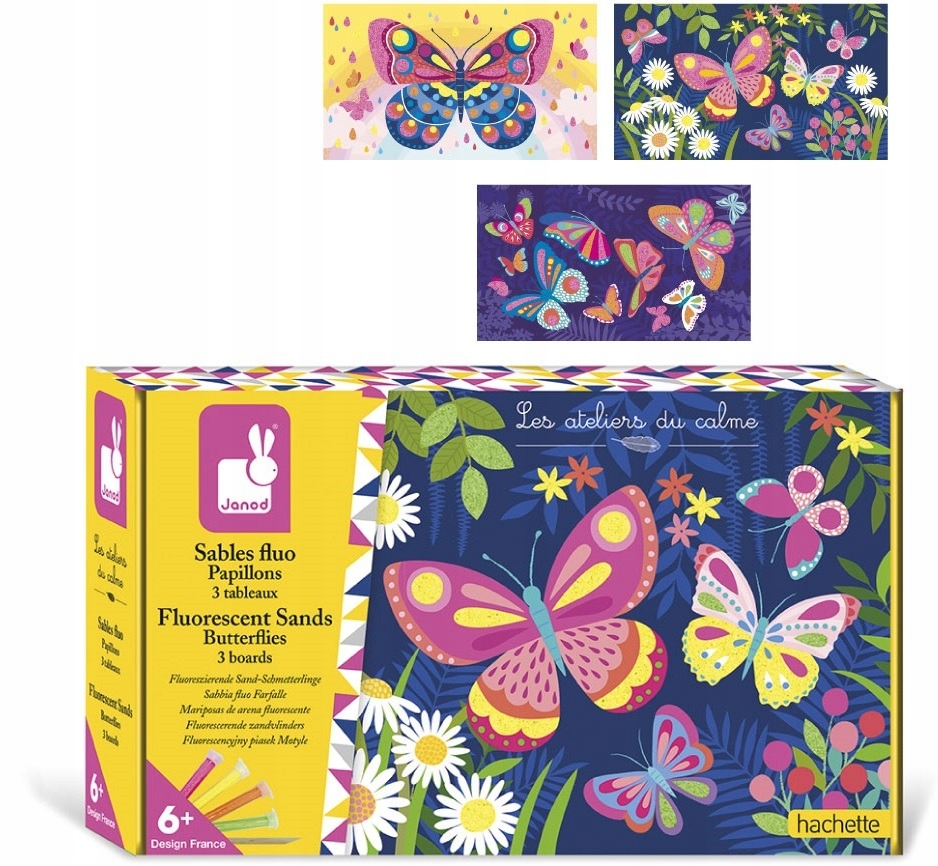 

Motyle zestaw fluorescencyjny piasek Janod 6+