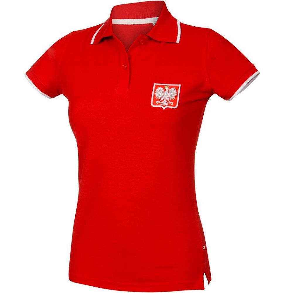Koszulka polo Polska czerwona damska S!
