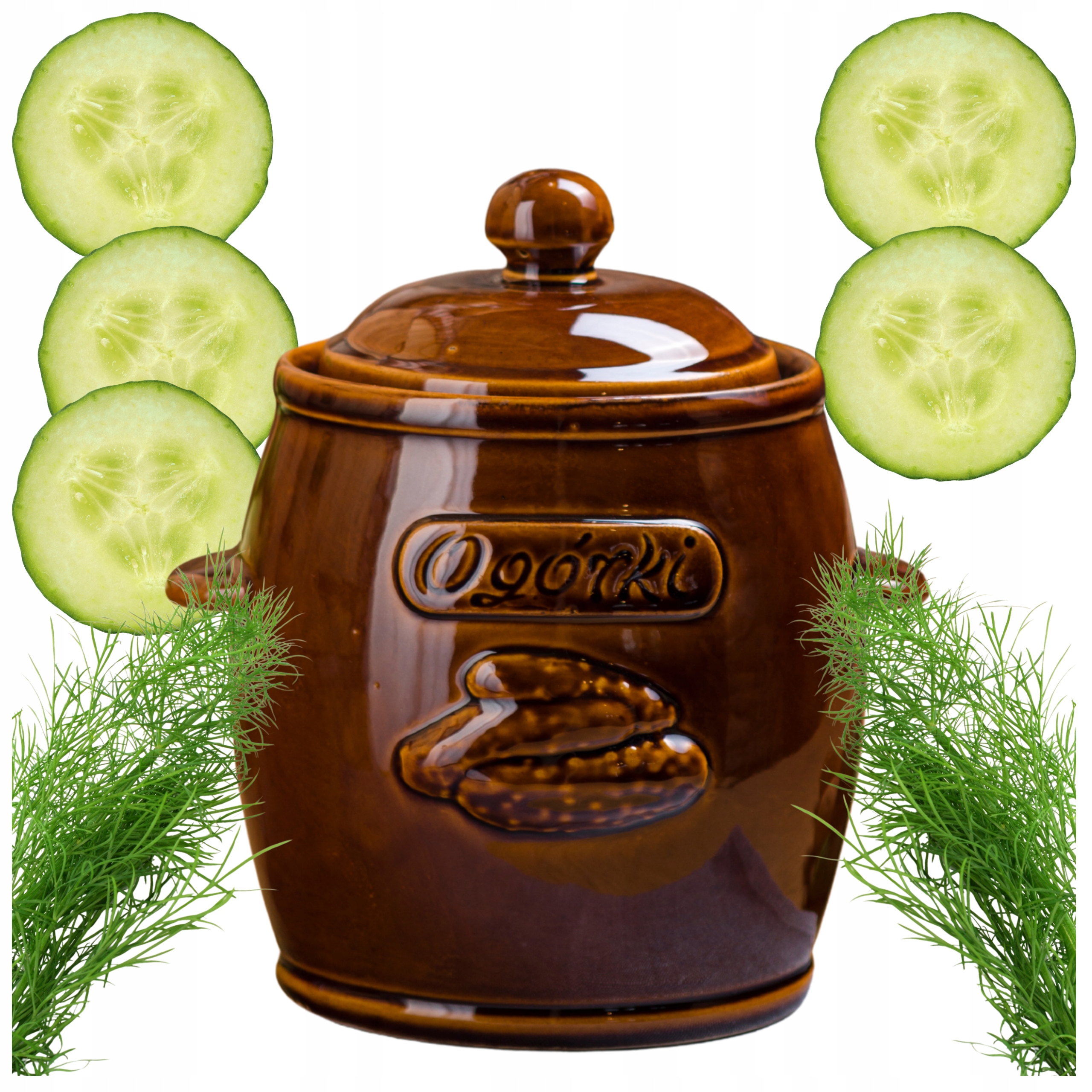 Sud K Nakládání 3 L Kamenina Hermetický Hrnec Okurky Víko