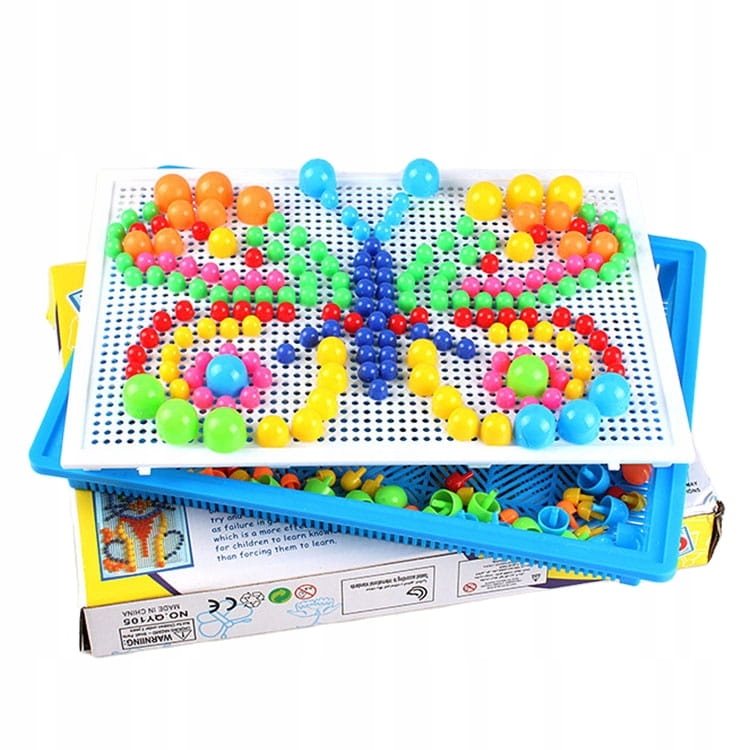 

Układanka Montessori Pinezki Grzybki Mozaika 3D