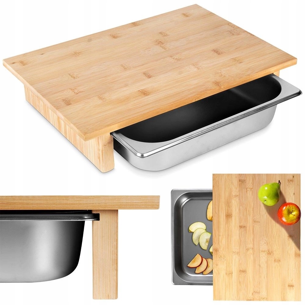 Bambusová deska Orion 42 x 29 cm s nádobou a ocelovou vložkou