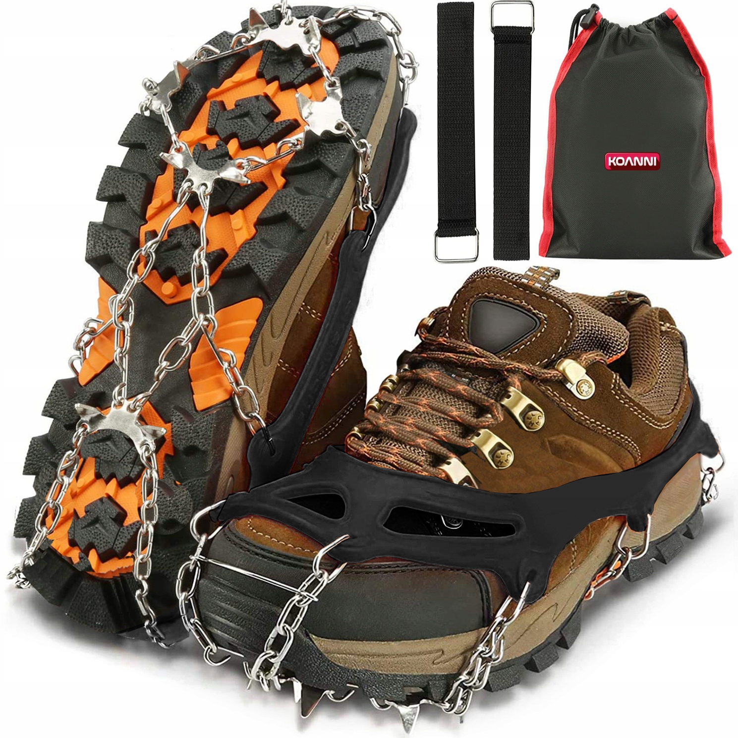 Mocne Raczki rozm. L 41-45 Nakładki Na Buty Kolce Łańcuchy 26 Zębów