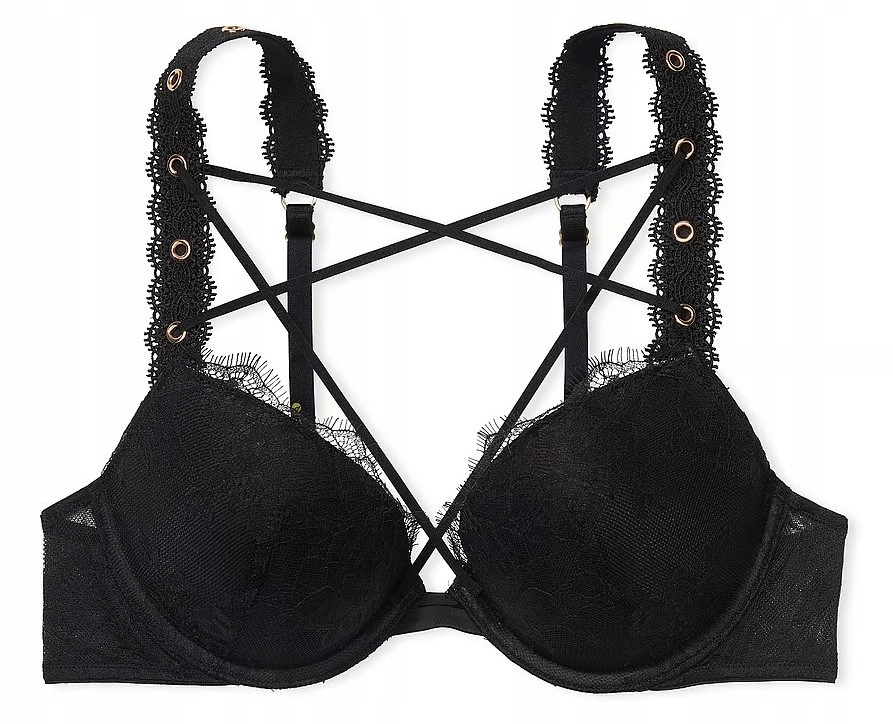 Krajková podprsenka Victoria's Secret push-up se šněrováním 70C (32C)