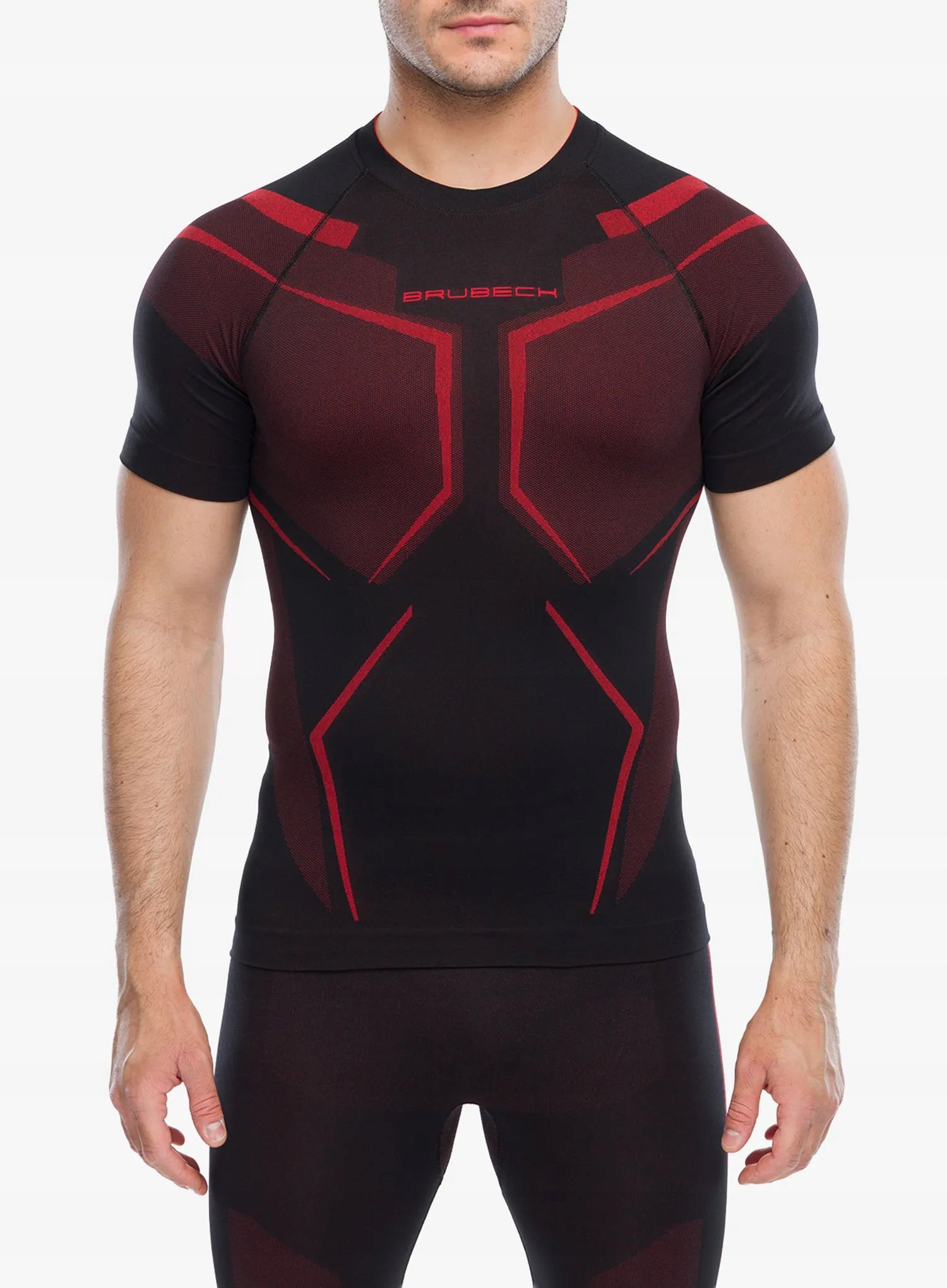 Koszulka termoaktywna Brubeck Dry Ss black/red M