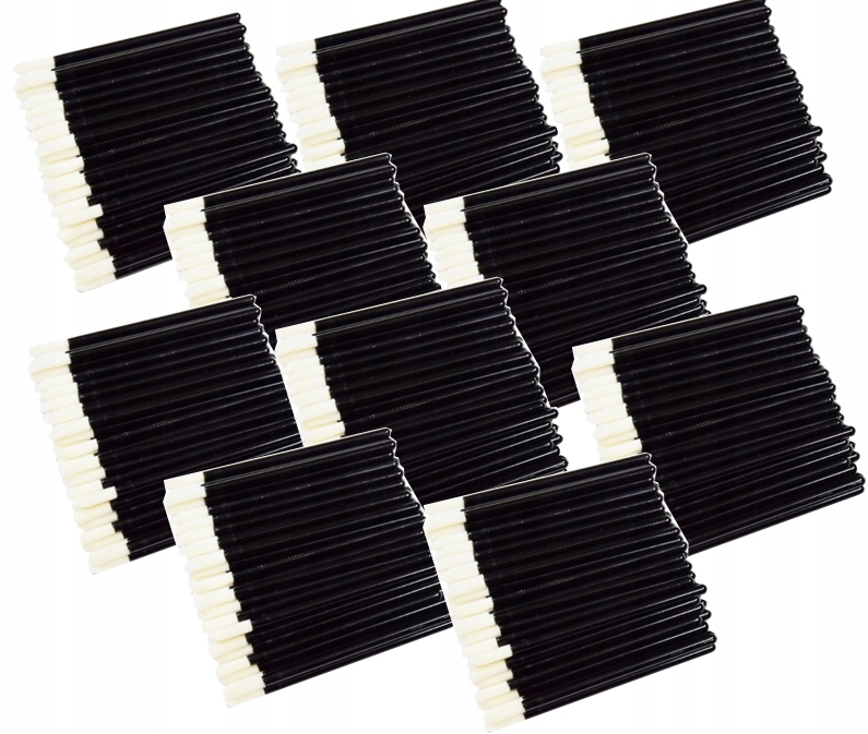 10x Aplikatory Welurowe do RZĘS i UST 50szt Czarne