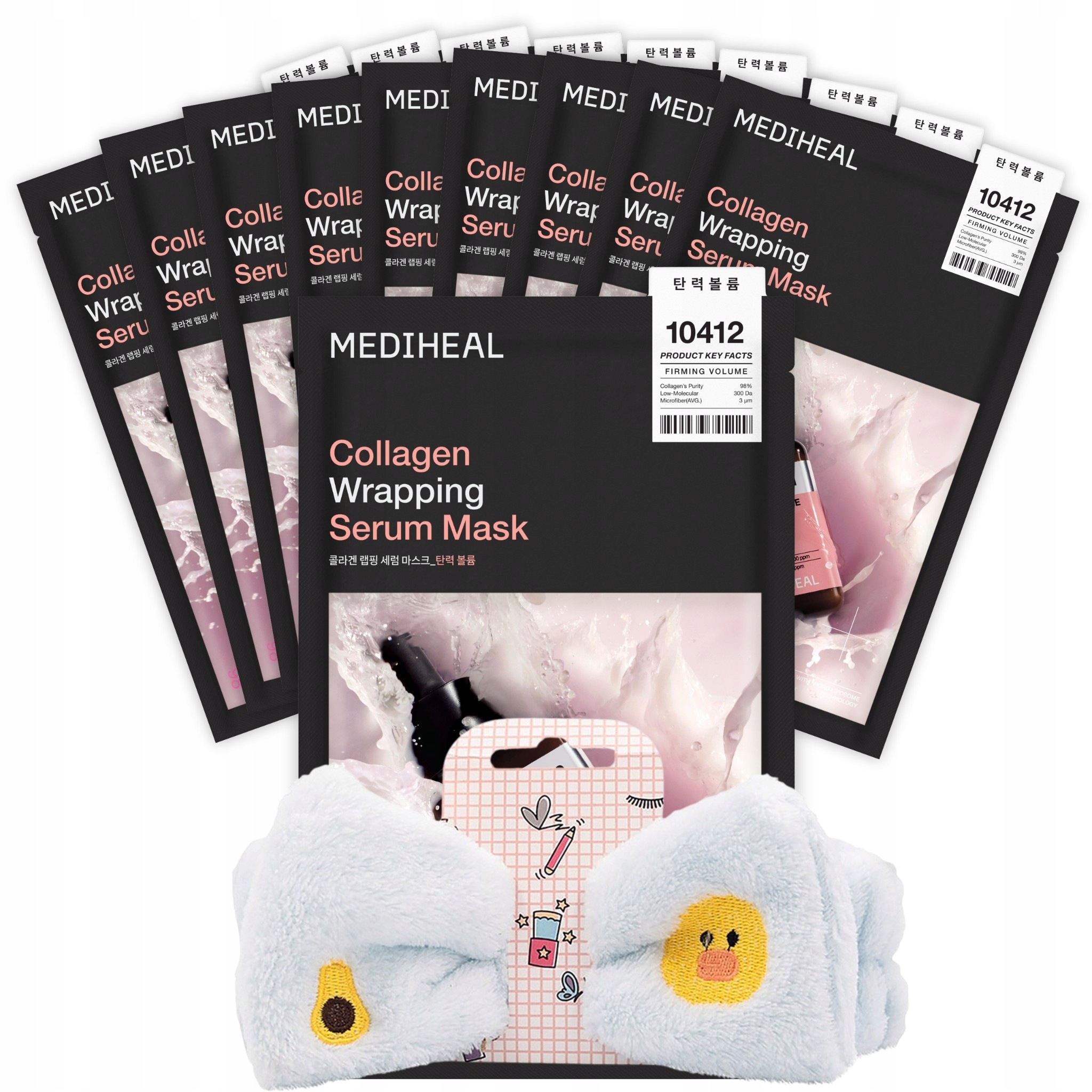 Zestaw Masek Ujędrniająca Nawilżająca W Płachcie Mediheal 10x25ml Opaska