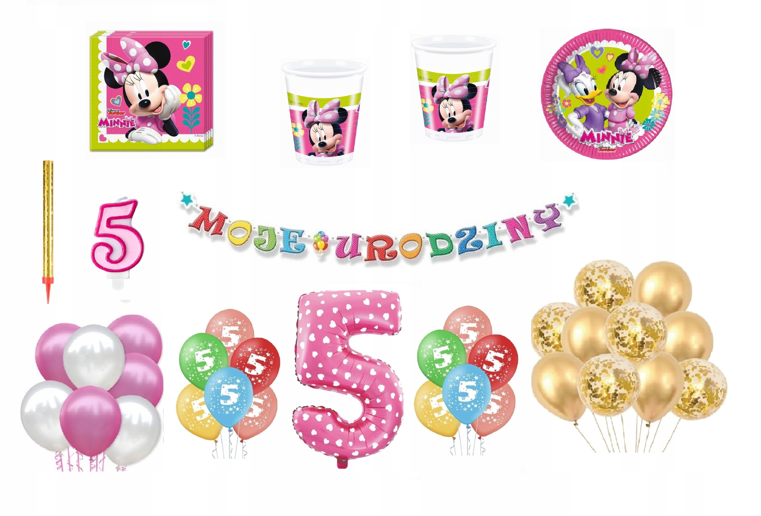 

Zestaw Myszka Minnie 5 Urodziny Balony
