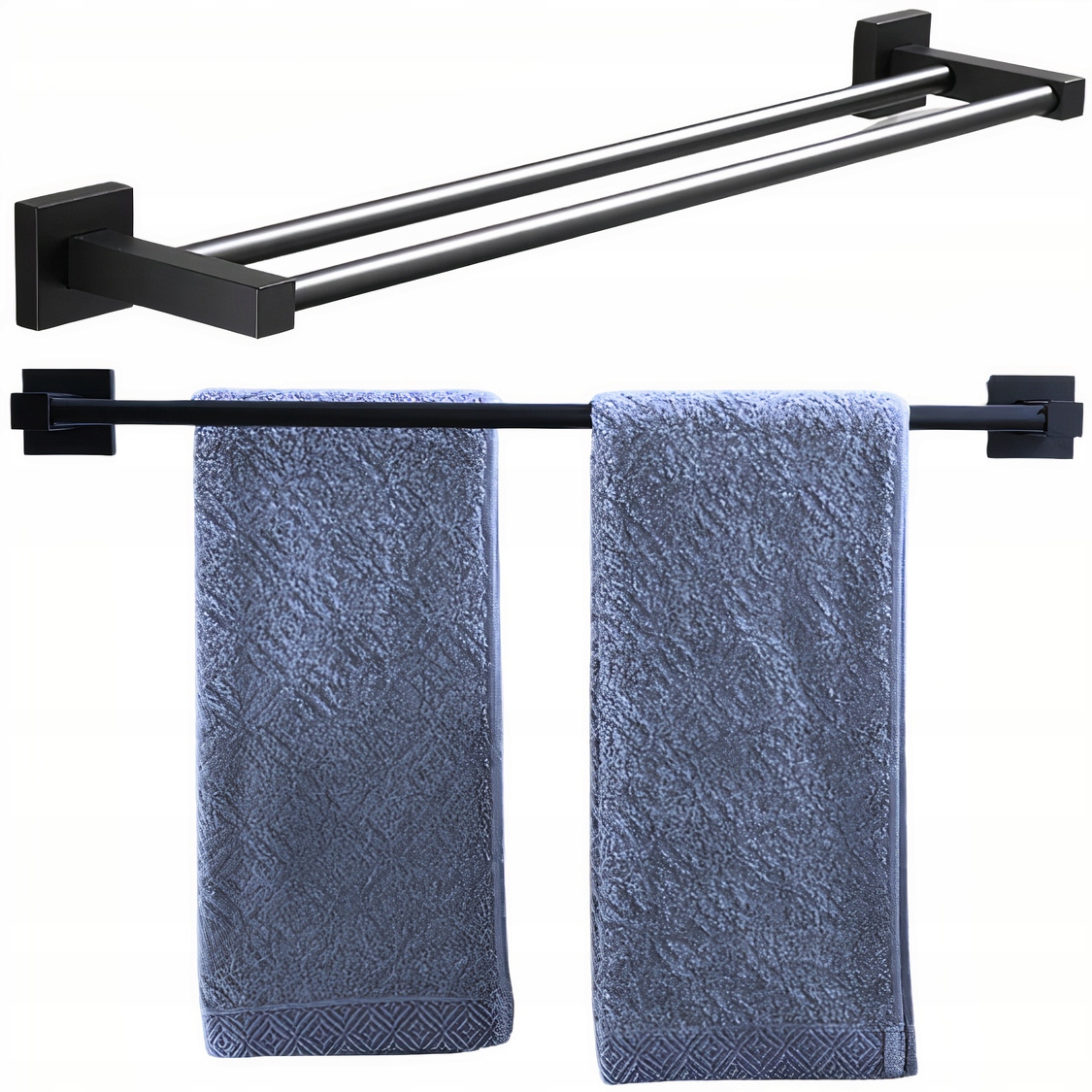 

Wieszak Ścienny Na Ręczniki Łazienkowy Czarny 60CM
