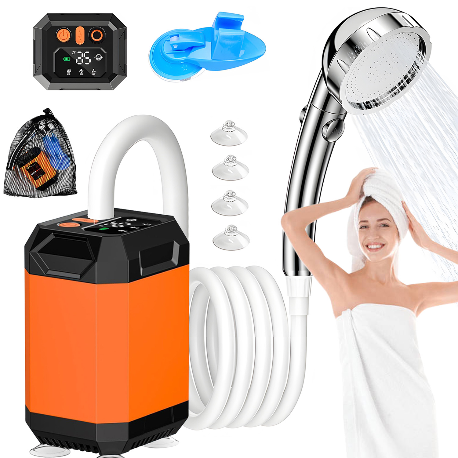 Přenosná Turistická Kempingová Sprcha Do Auta S Akumulátor 5400 Mah