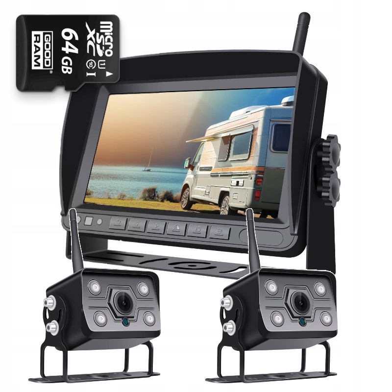 Bezdrôtový Cúvací Set Ips 2 Kamery Fhd 64 Gb