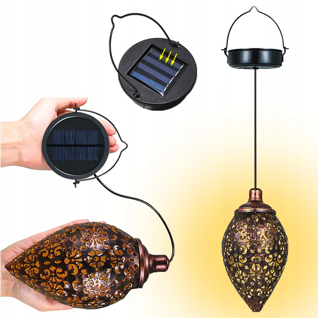Wisząca Lampa Solarna Ogrodowa Wodoodporna LED