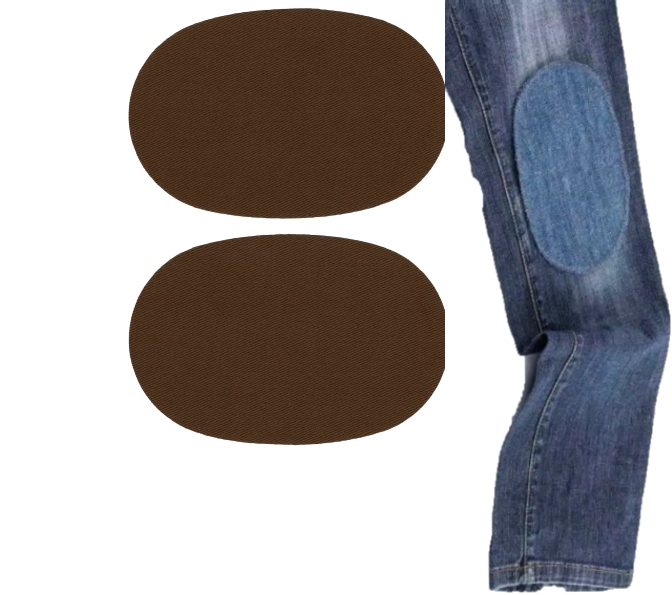 Łata Łaty 2szt Jeans Do Przyprasowania Owal Drewno