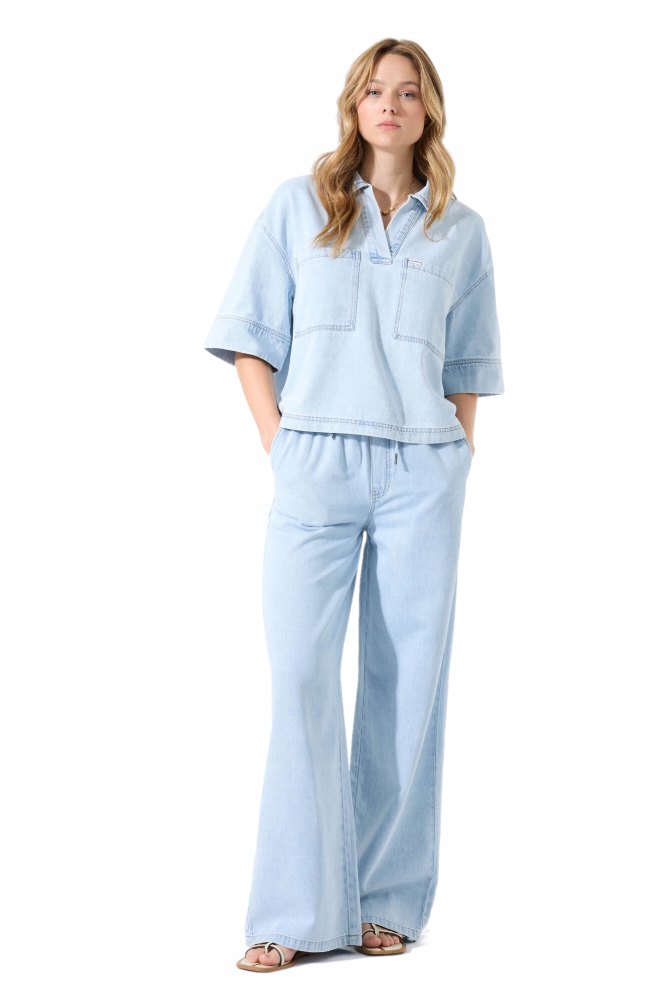 Dámské Džínové Kalhoty Džínové Široké Wide Leg Módní Garcia L