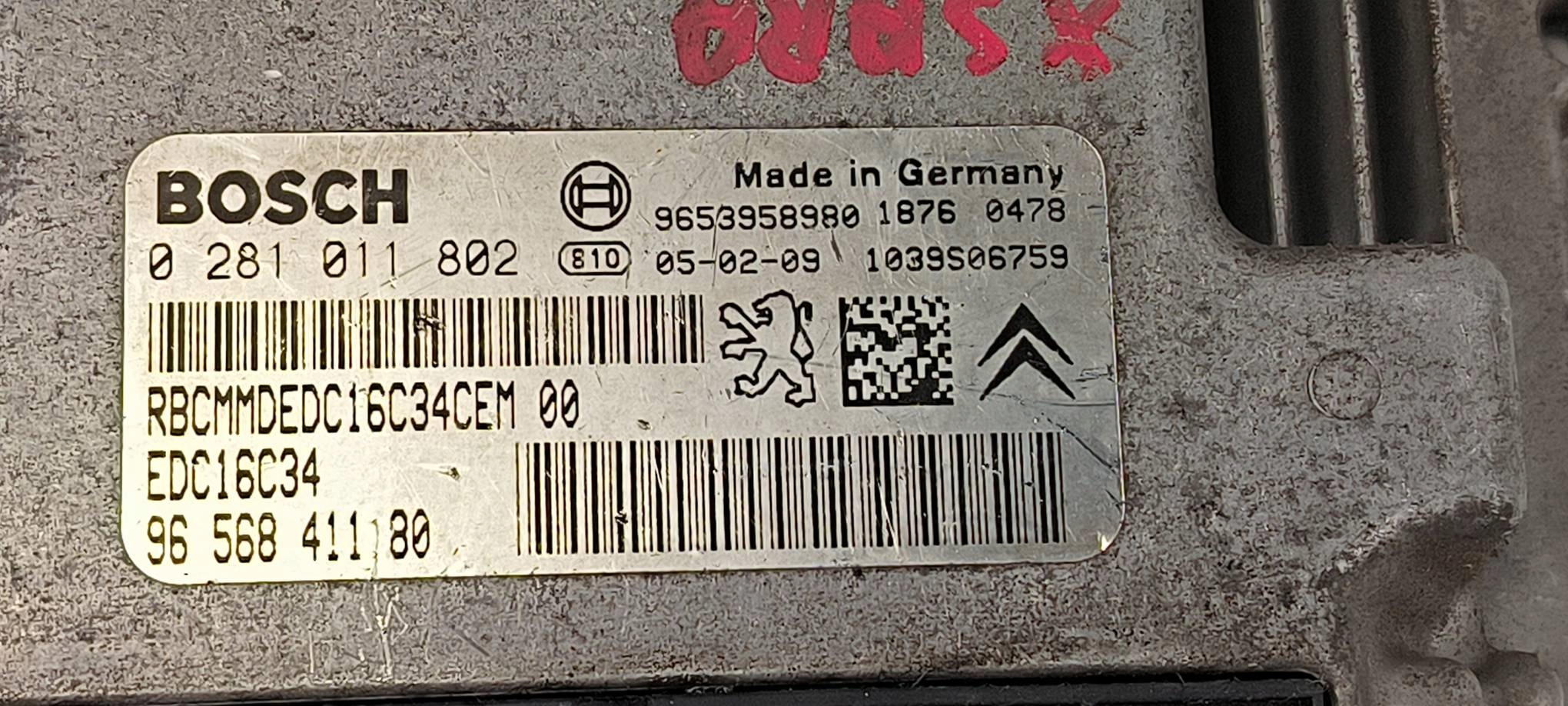 Computer 9656841180 1.6 HDI CITROEN XSARA PICASSO