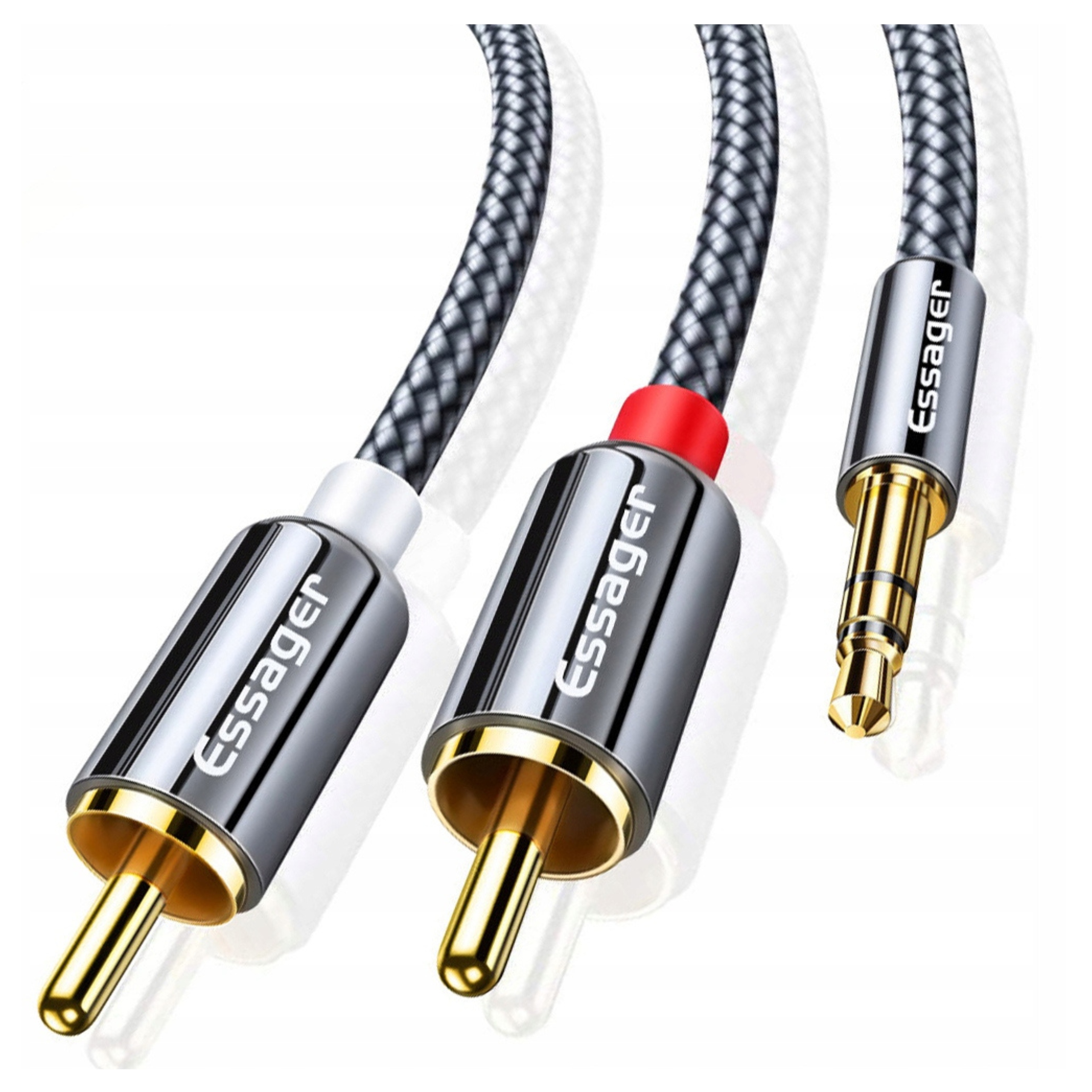 Kabel ESSAGER minijack (3,5 mm) - 2x RCA (cinch) 3 m